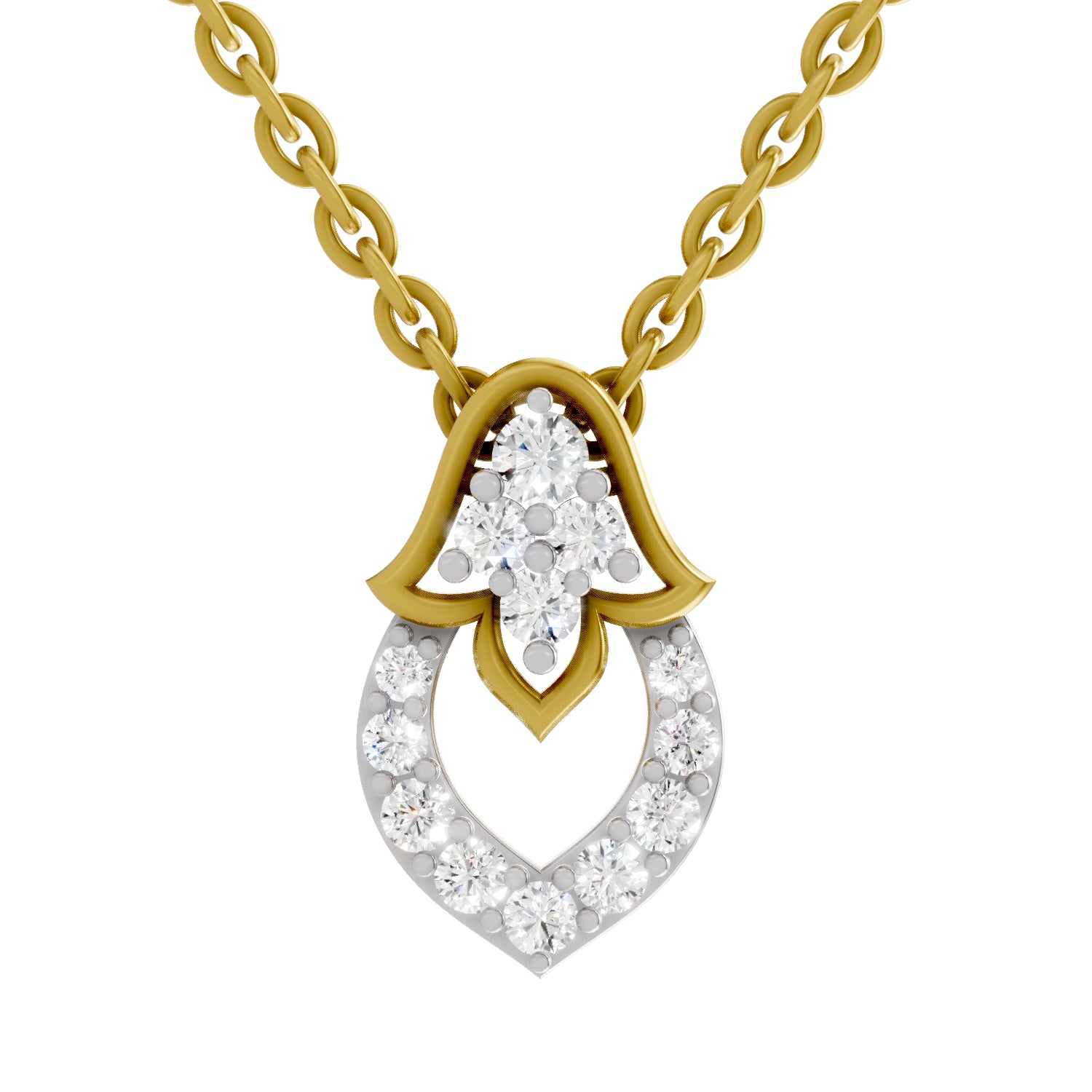 0.3 Carat Round Shape teardrop Pendant | 14K Yellow Gold
