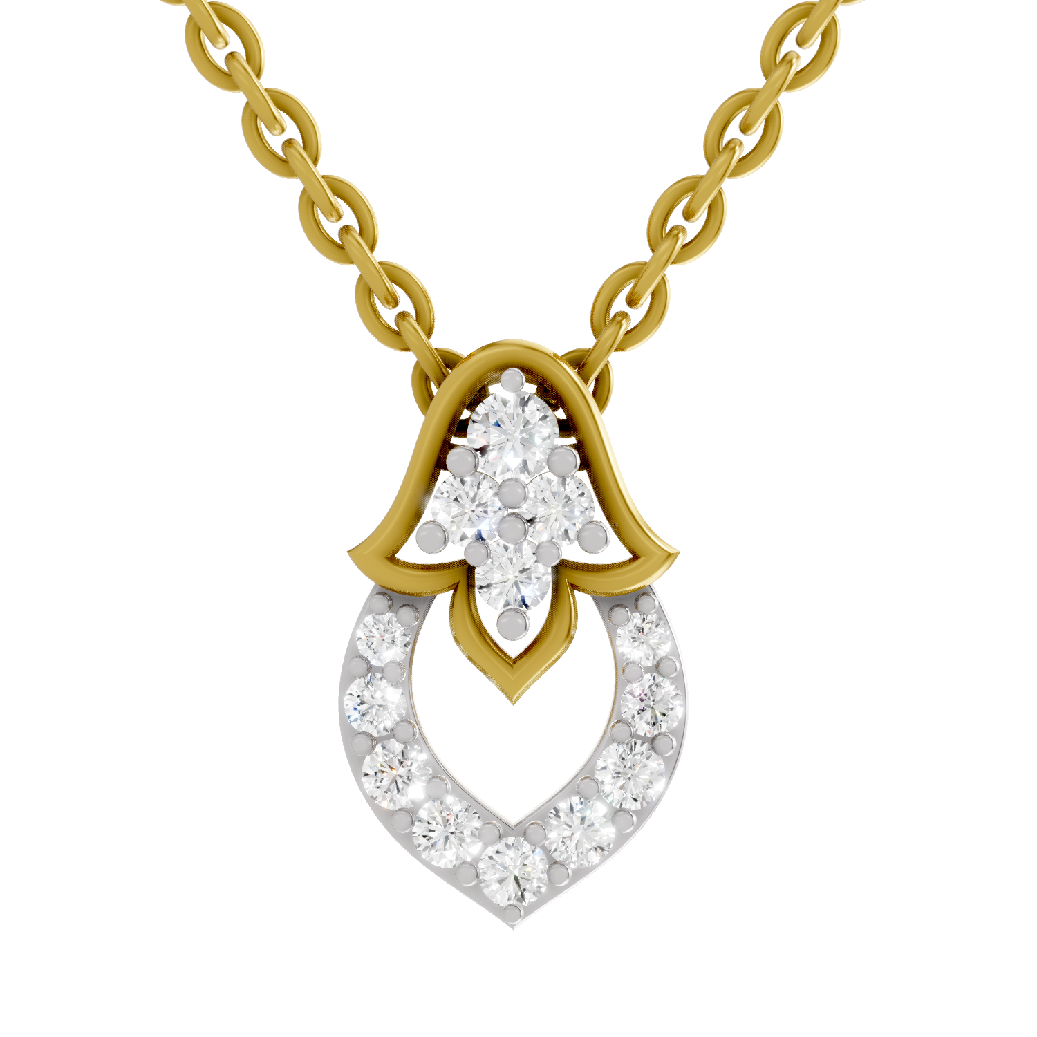 0.3 Carat Lab Grown Diamond teardrop Pendant in 14K