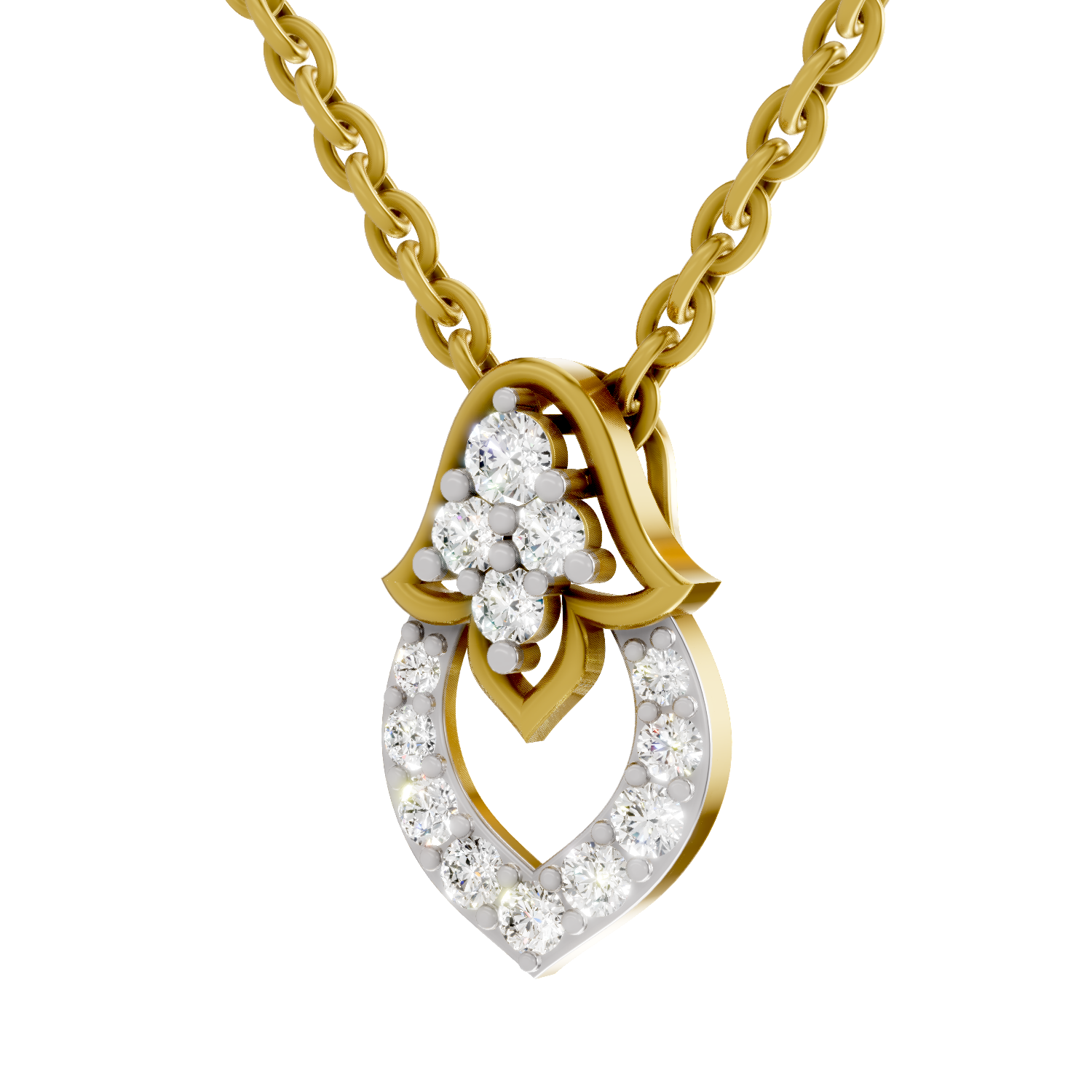 0.3 Carat Lab Grown Diamond teardrop Pendant in 14K