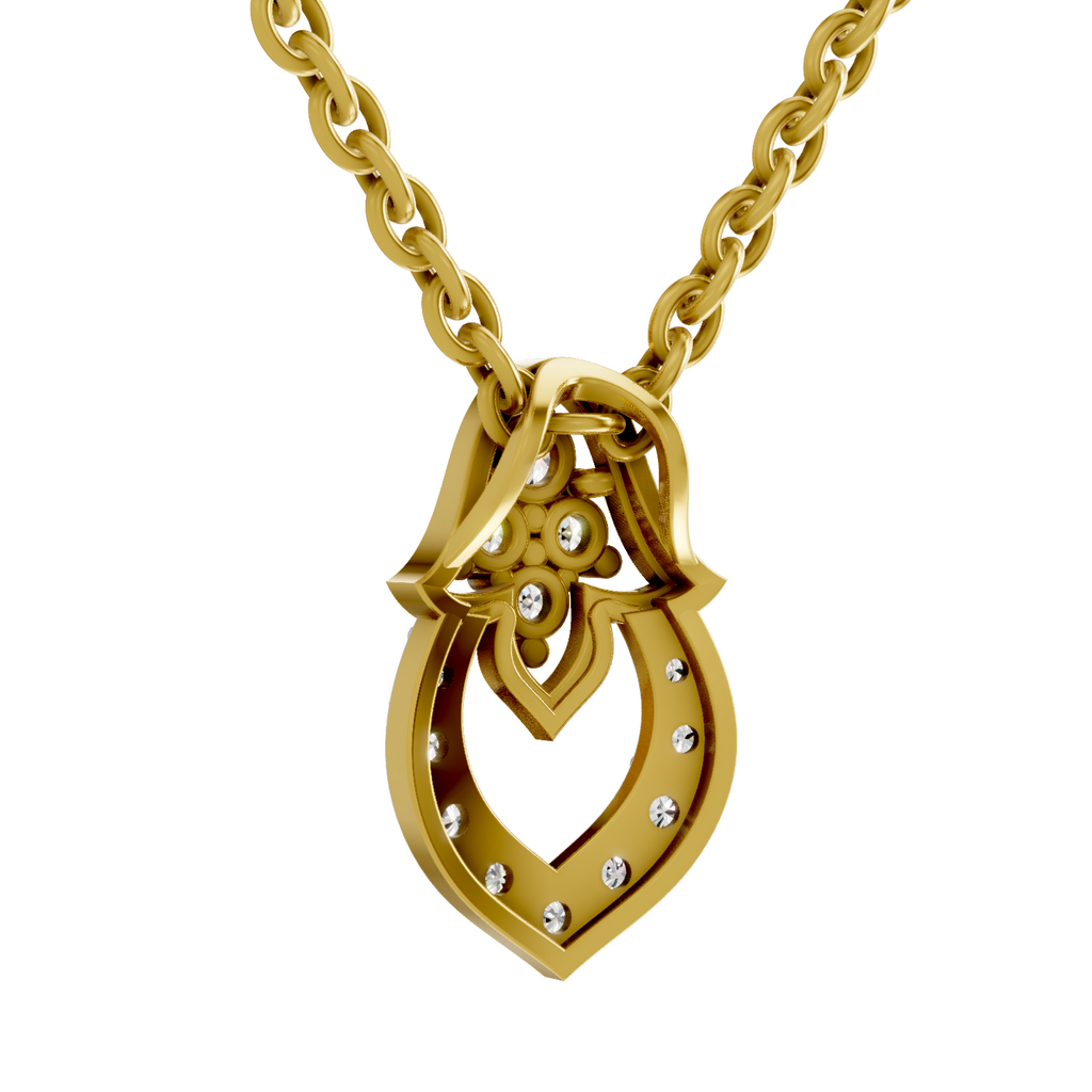 0.3 Carat Lab Grown Diamond teardrop Pendant in 14K