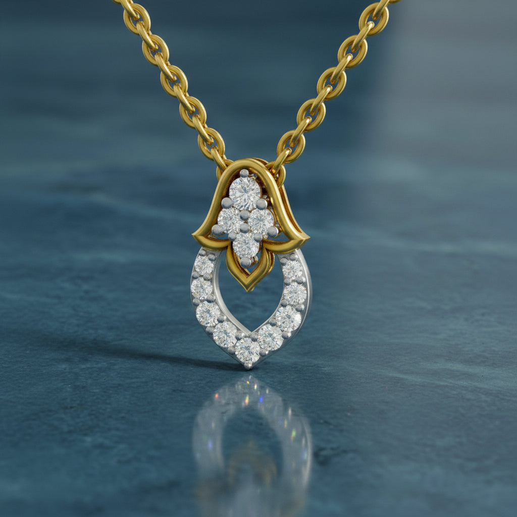 0.3 Carat Lab Grown Diamond teardrop Pendant in 14K