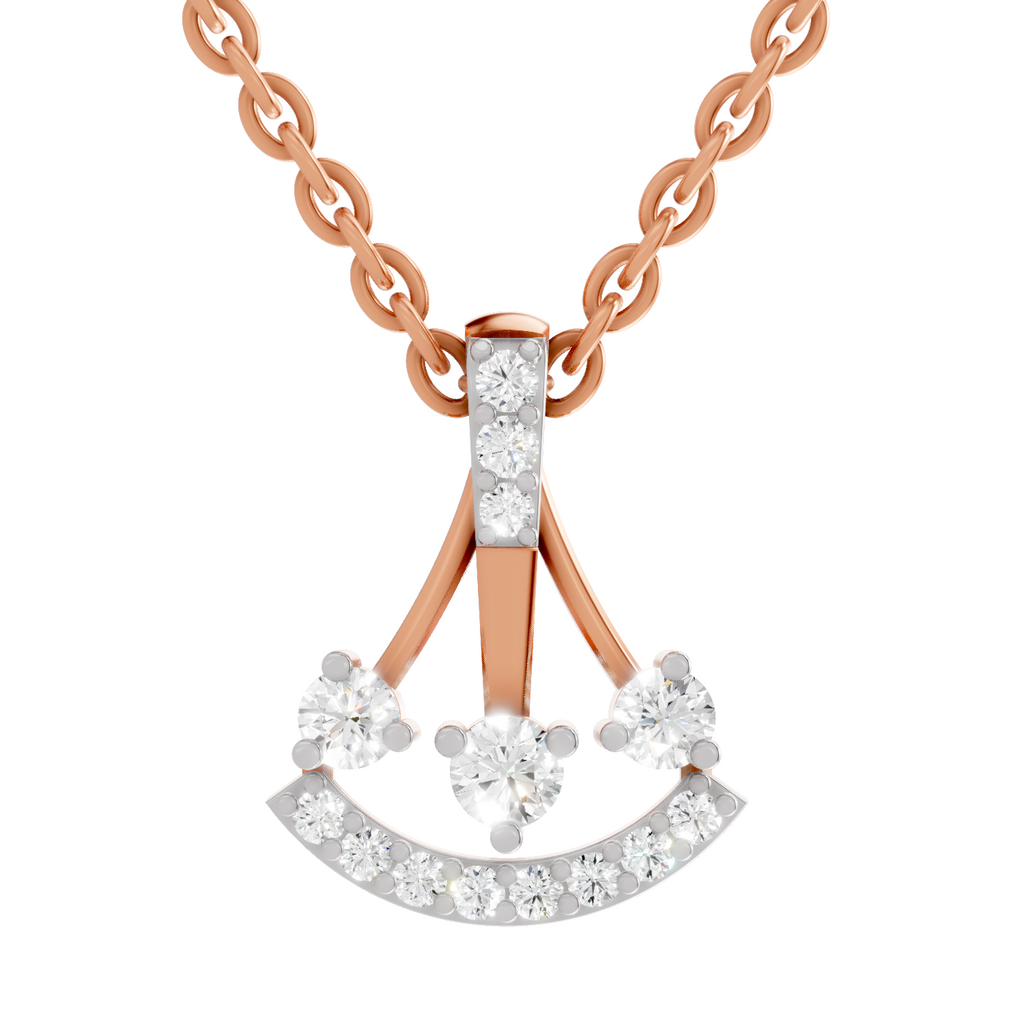 0.31 Carat Lab Grown Diamond Celestial Arc Pendant in 14K