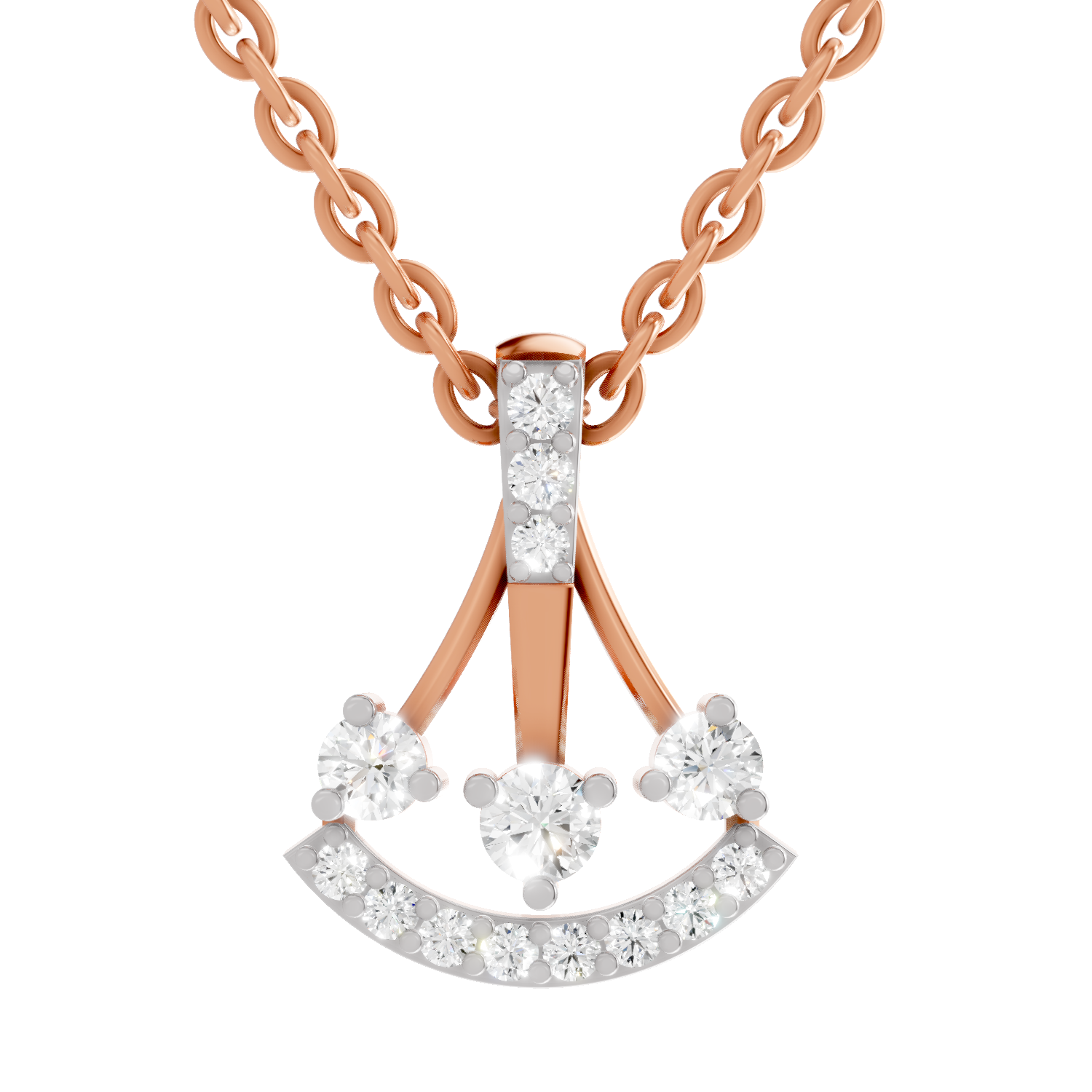 0.31 Carat Lab Grown Diamond Celestial Arc Pendant in 14K
