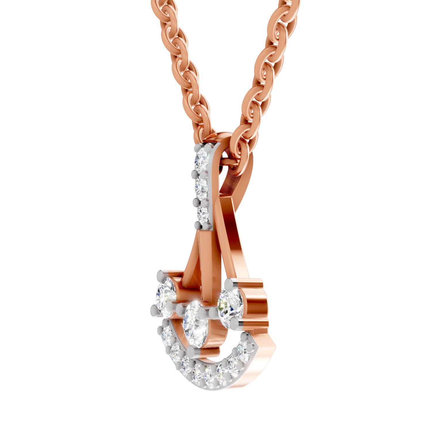 0.31 Carat Lab Grown Diamond Celestial Arc Pendant in 14K