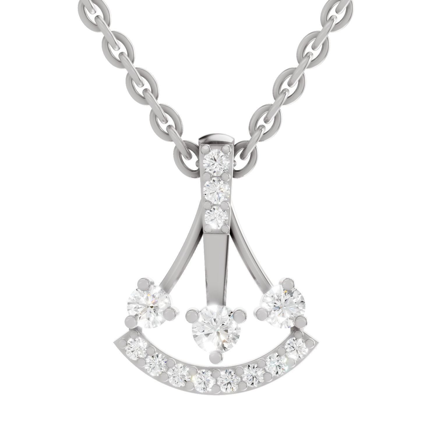 0.31 Carat Lab Grown Diamond Celestial Arc Pendant in 14K