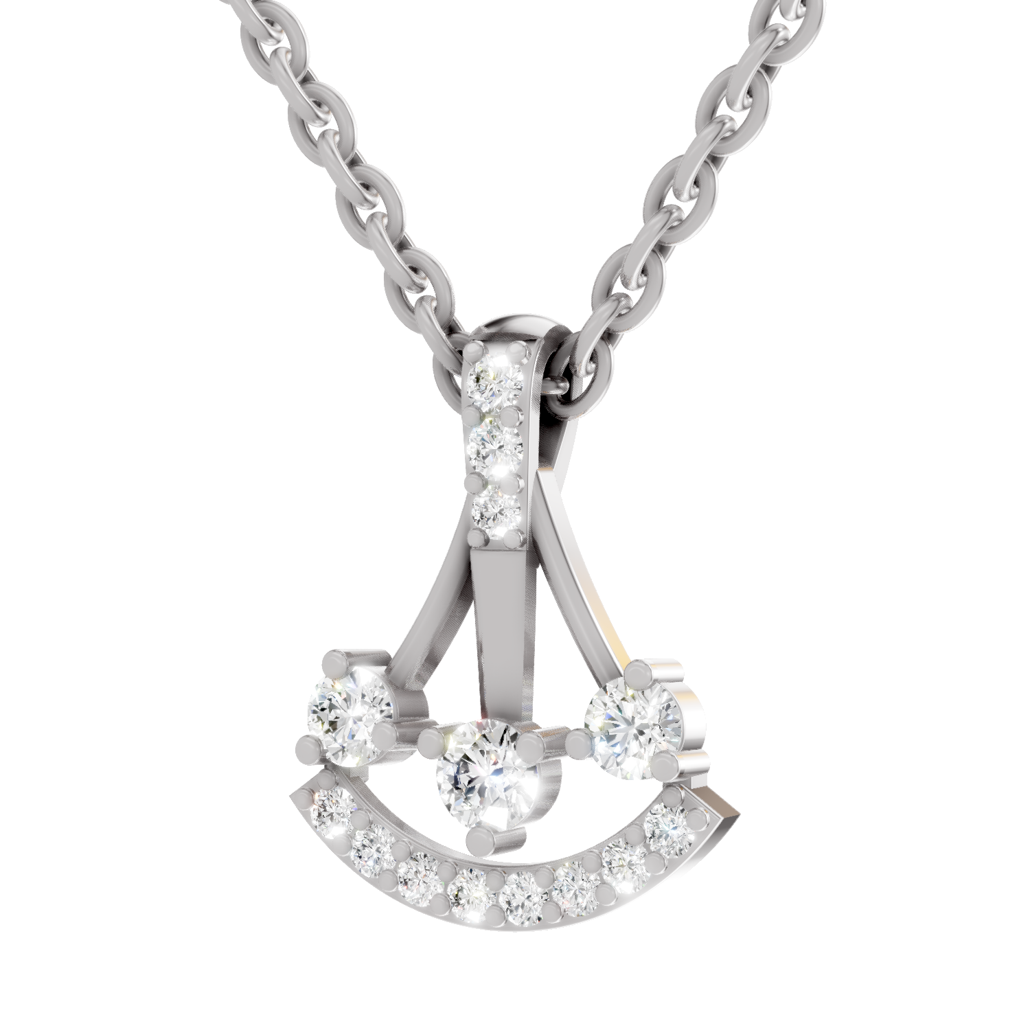 0.31 Carat Lab Grown Diamond Celestial Arc Pendant in 14K