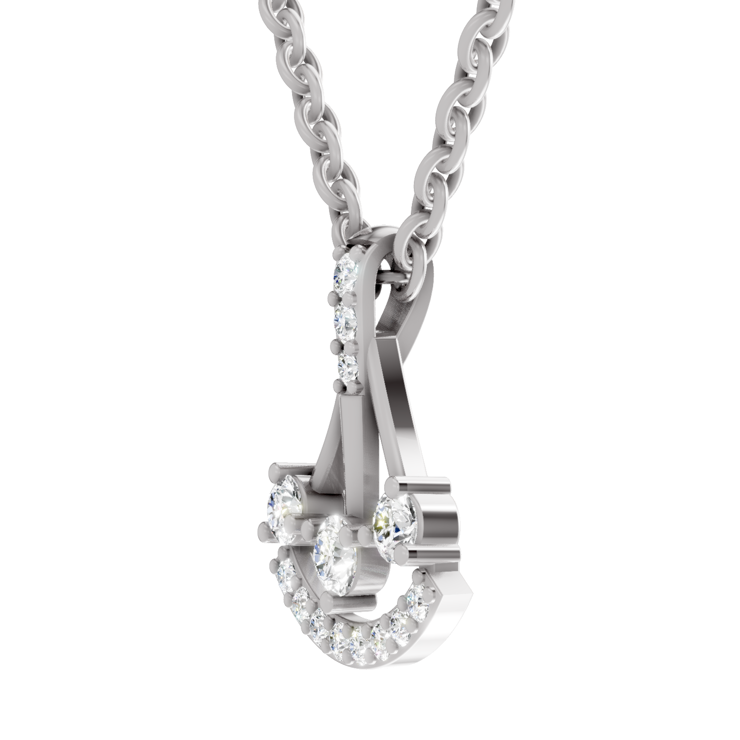 0.31 Carat Lab Grown Diamond Celestial Arc Pendant in 14K