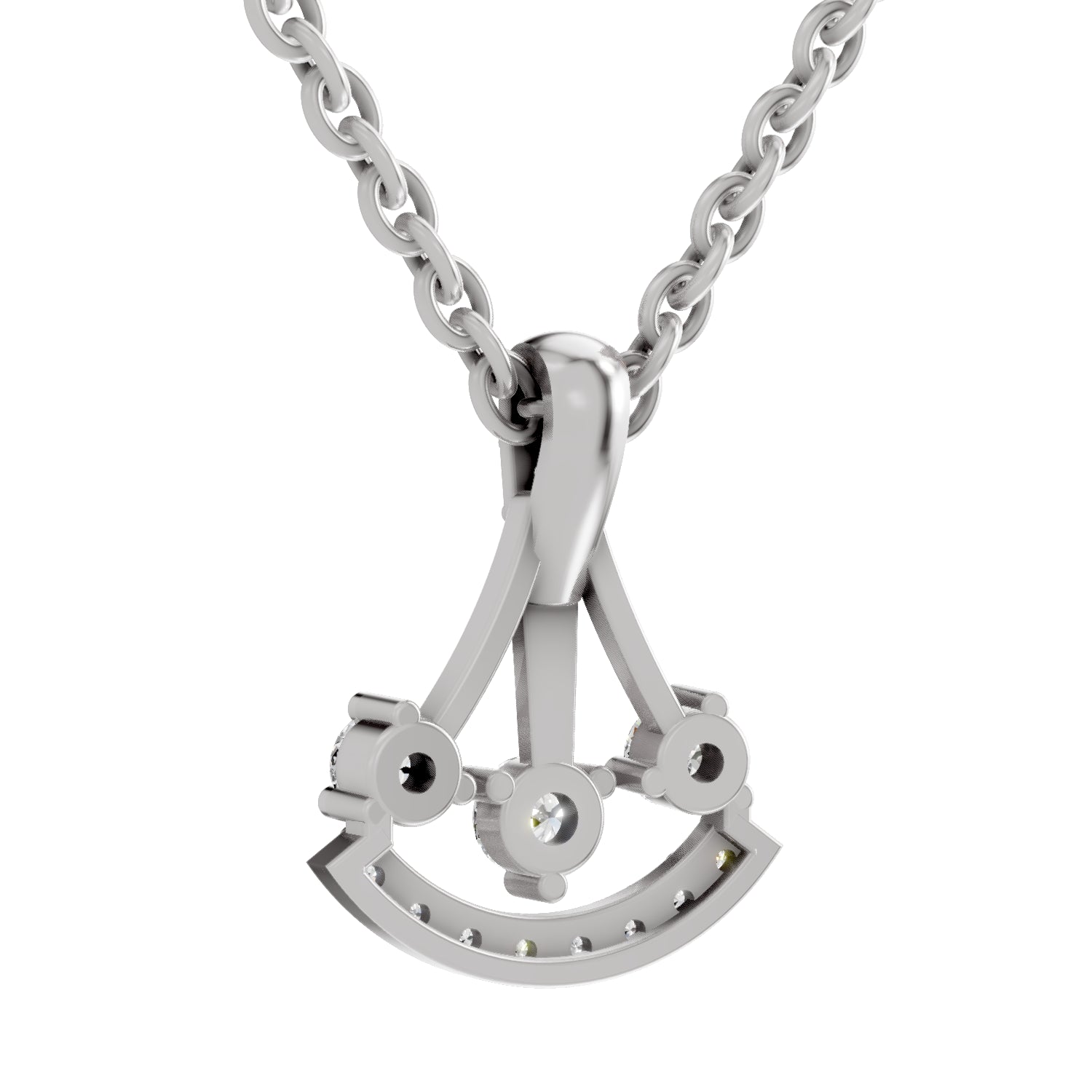 0.31 Carat Round Shape Celestial Arc Pendant | 14K White Gold