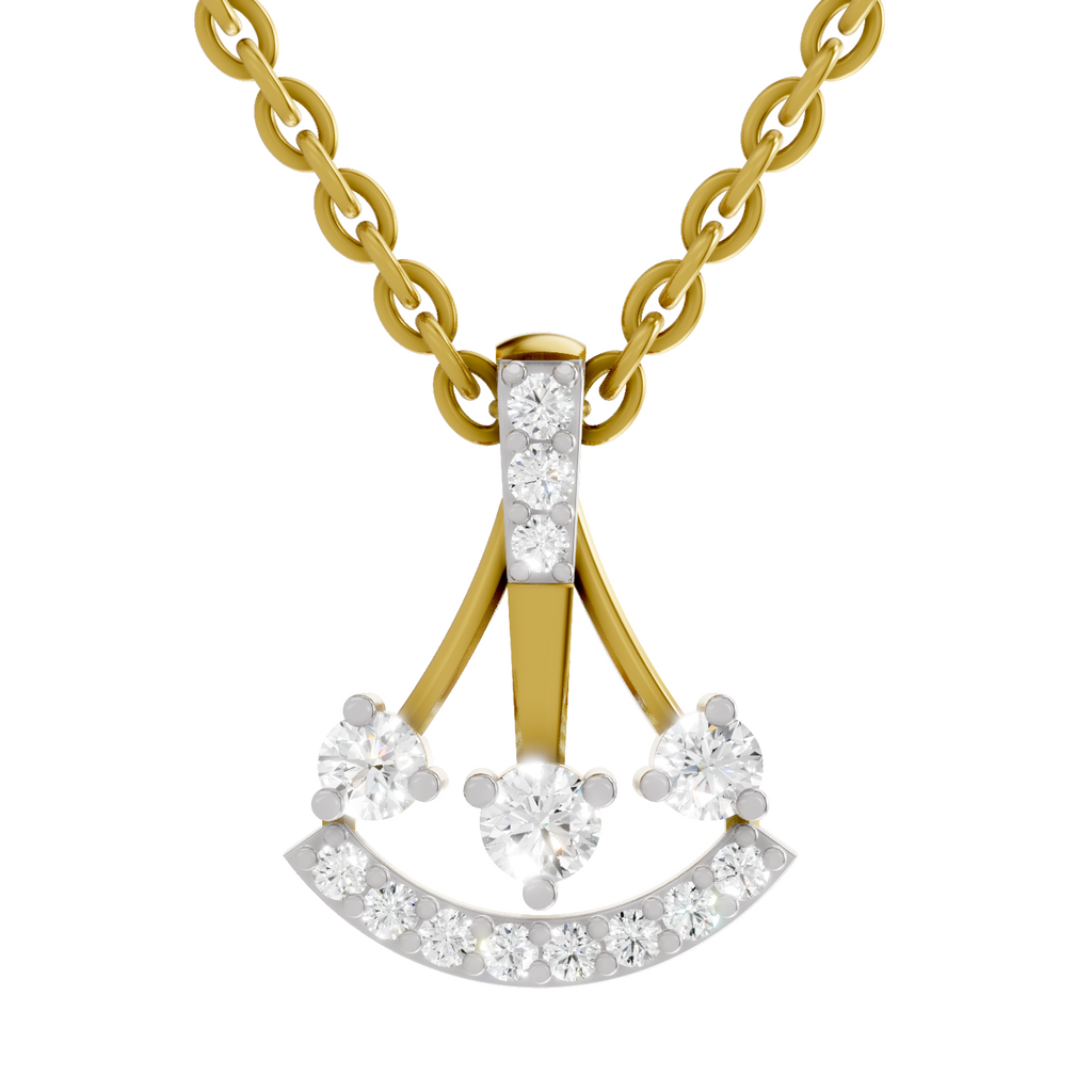 0.31 Carat Lab Grown Diamond Celestial Arc Pendant in 14K