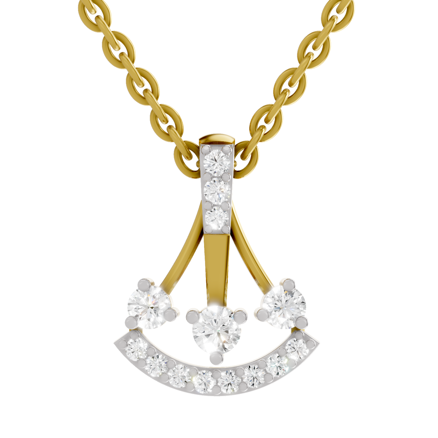 0.31 Carat Lab Grown Diamond Celestial Arc Pendant in 14K