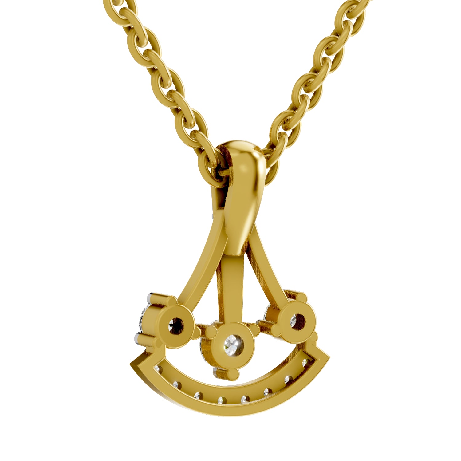 0.31 Carat Round Shape Celestial Arc Pendant | 14K Yellow Gold