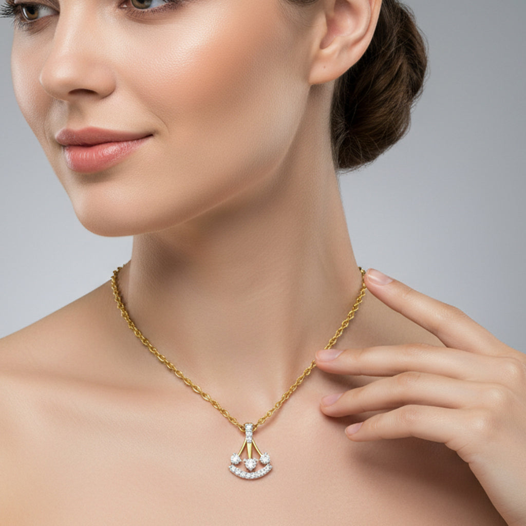 0.31 Carat Lab Grown Diamond Celestial Arc Pendant in 14K