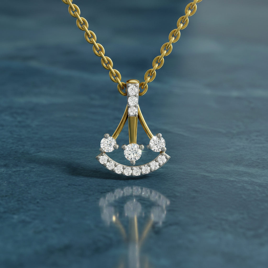 0.31 Carat Lab Grown Diamond Celestial Arc Pendant in 14K