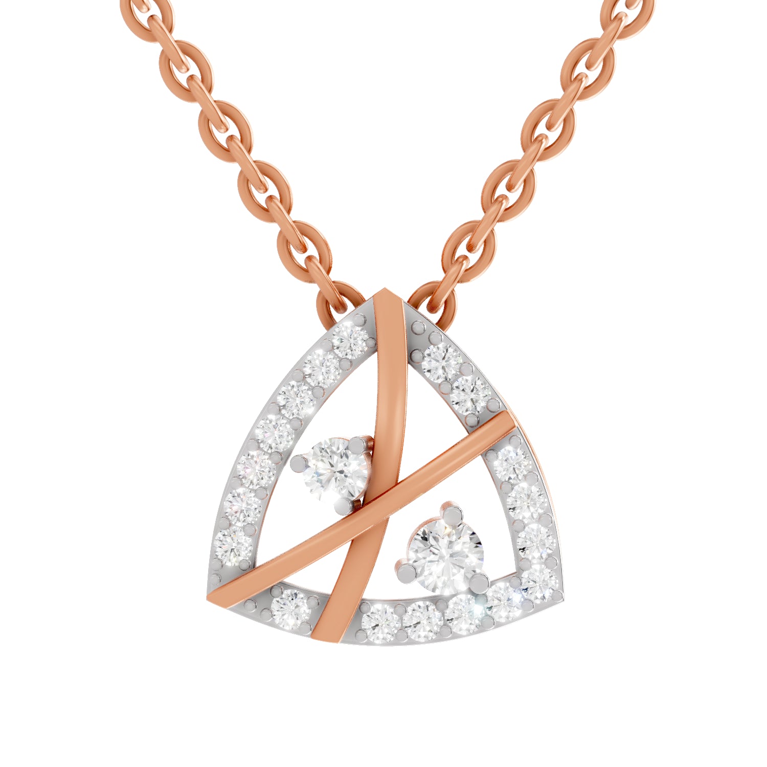 0.29 Carat Round Shape Trinity Spark Pendant | 14K Rose Gold