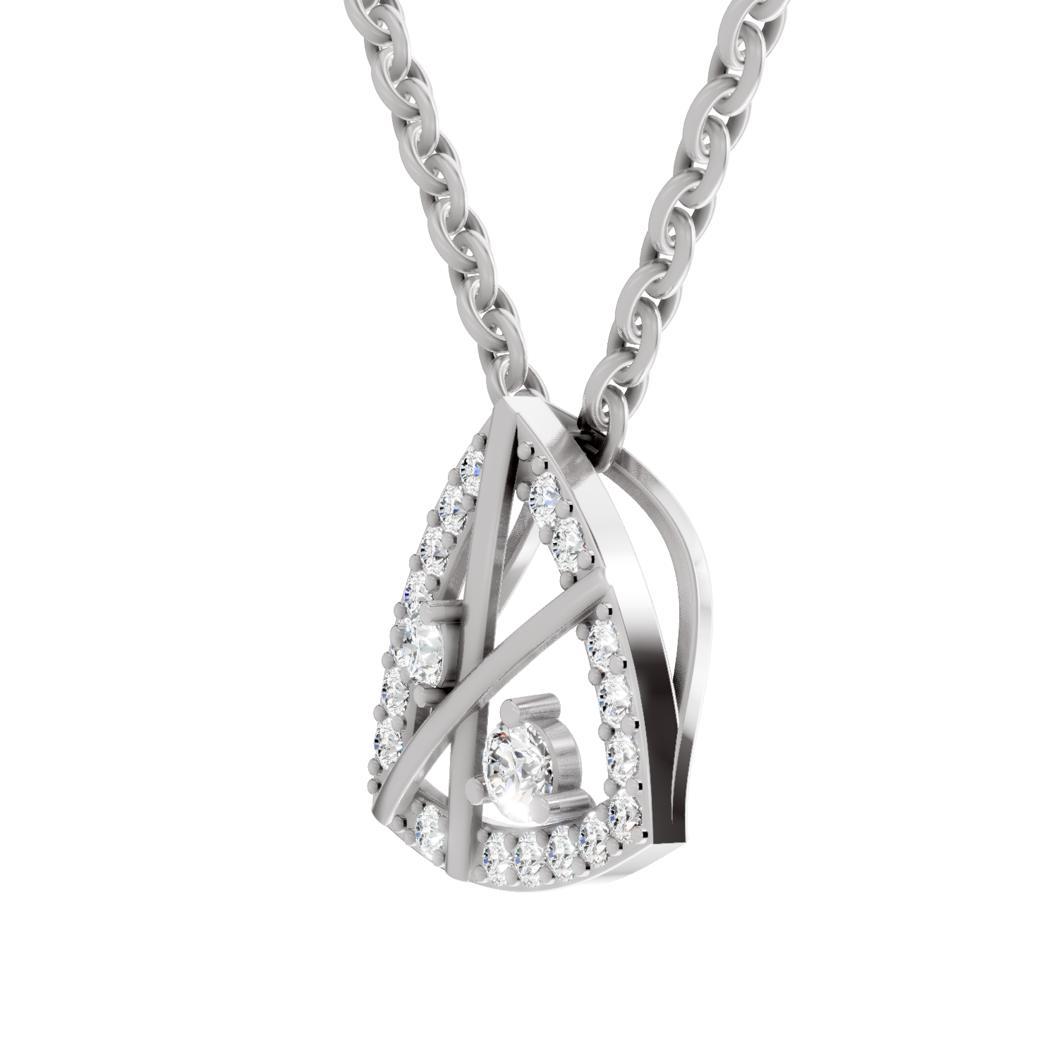 0.29 Carat Lab Grown Diamond Trinity Spark Pendant in 14K