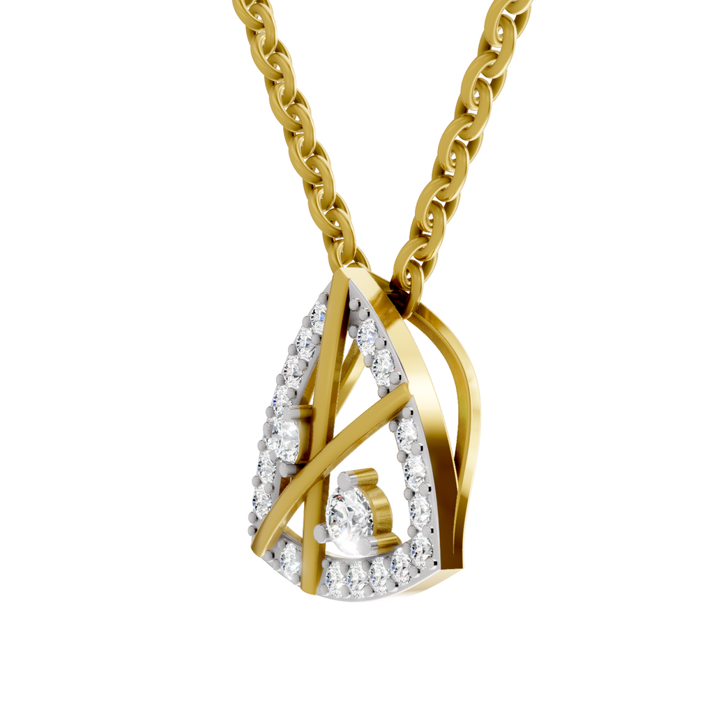 0.29 Carat Lab Grown Diamond Trinity Spark Pendant in 14K