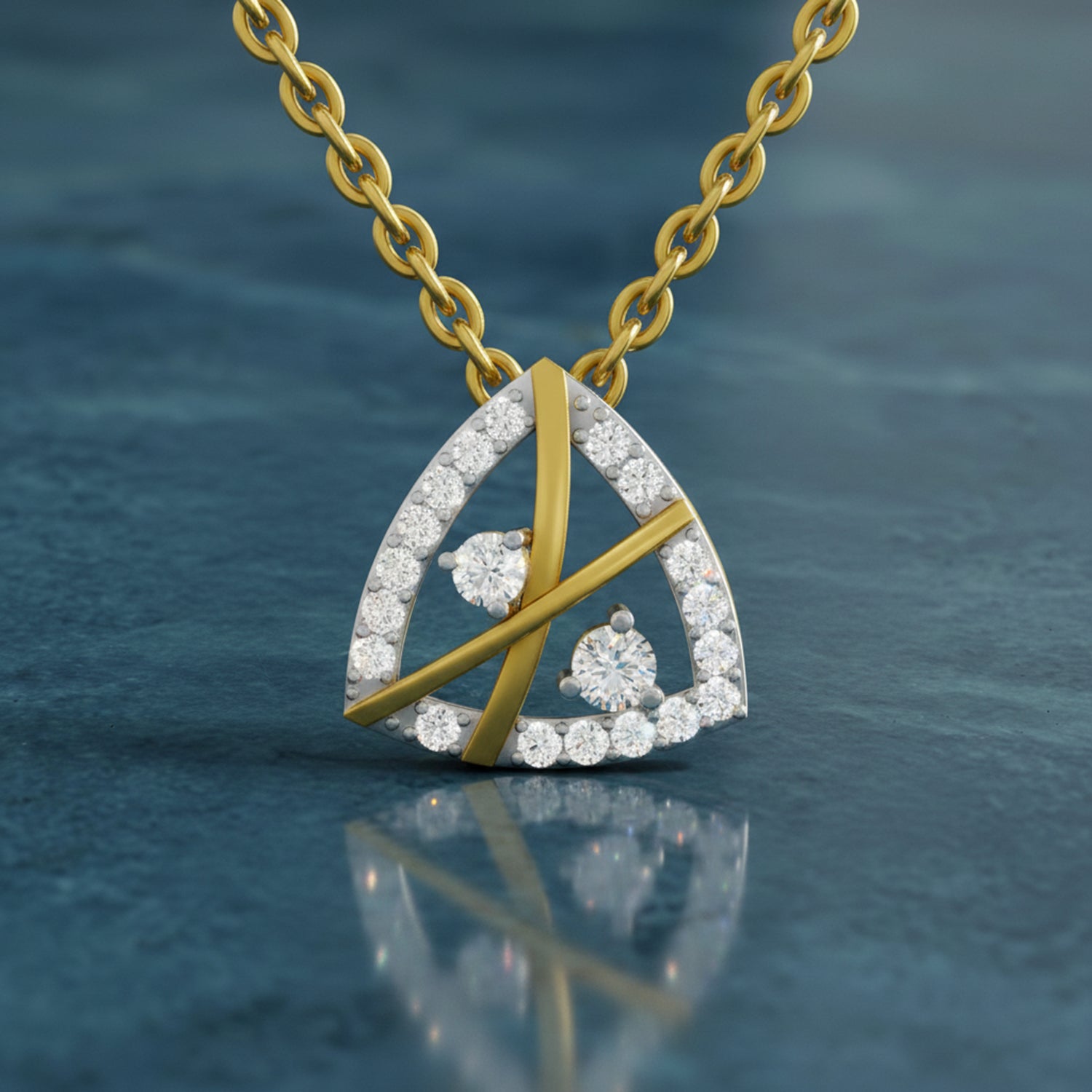 0.29 Carat Lab Grown Diamond Trinity Spark Pendant in 14K