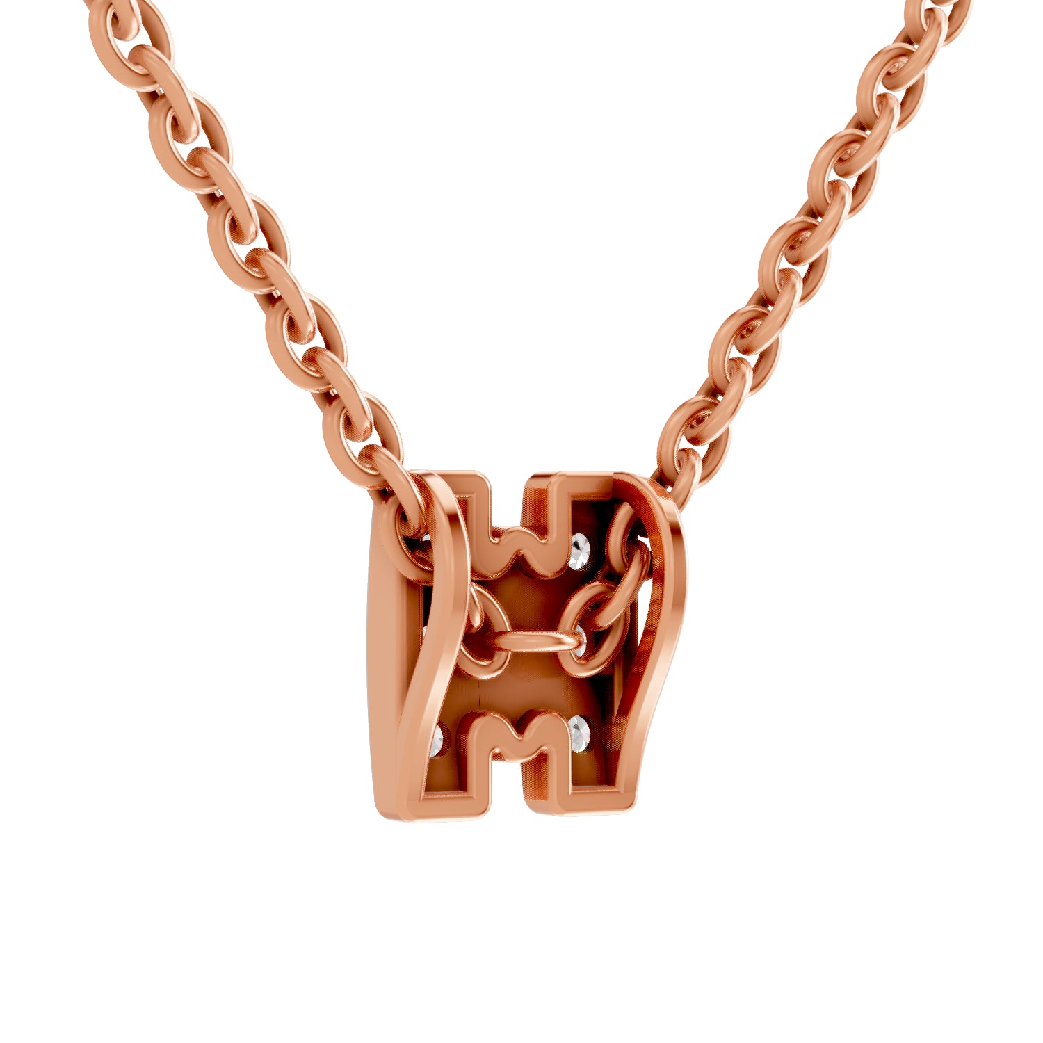 0.23 Carat Round Shape Twogether Pendant | 14K Rose Gold