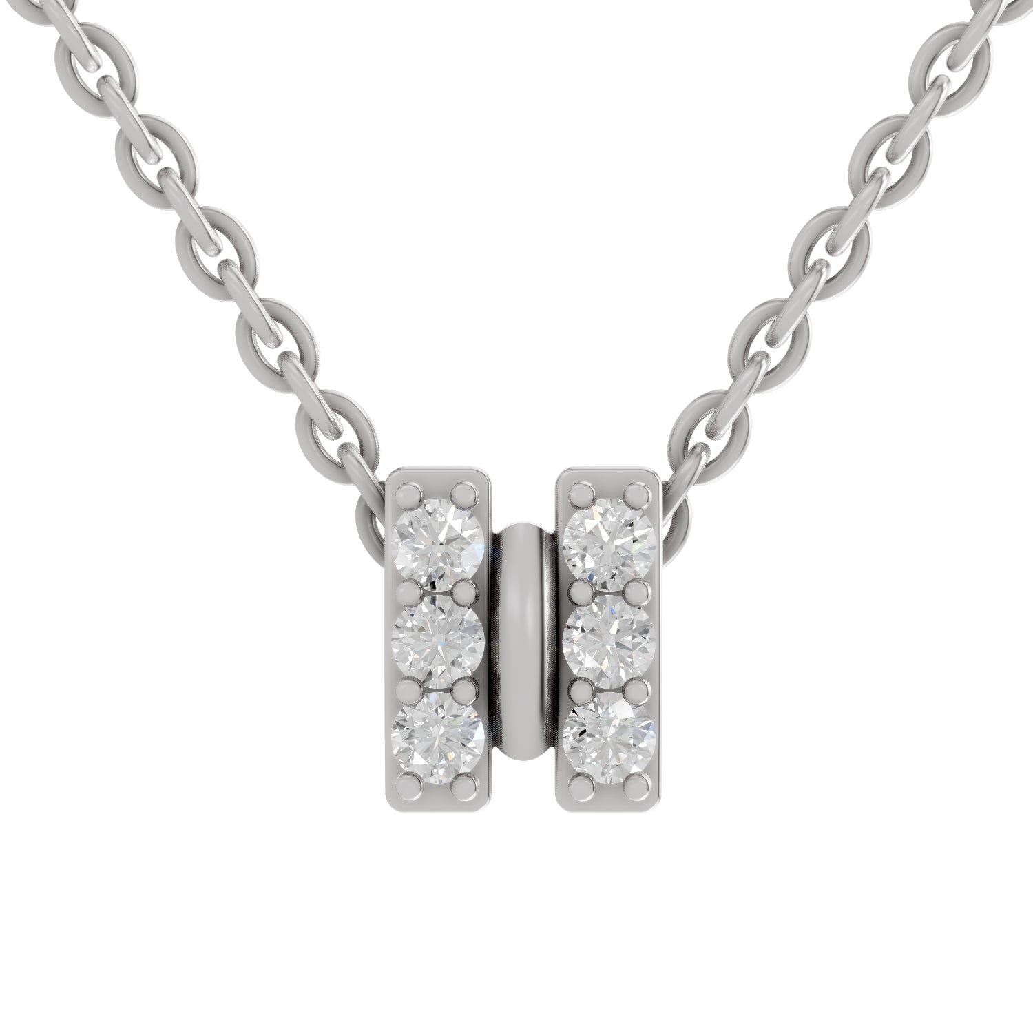 0.23 Carat Round Shape Twogether Pendant | 14K White Gold