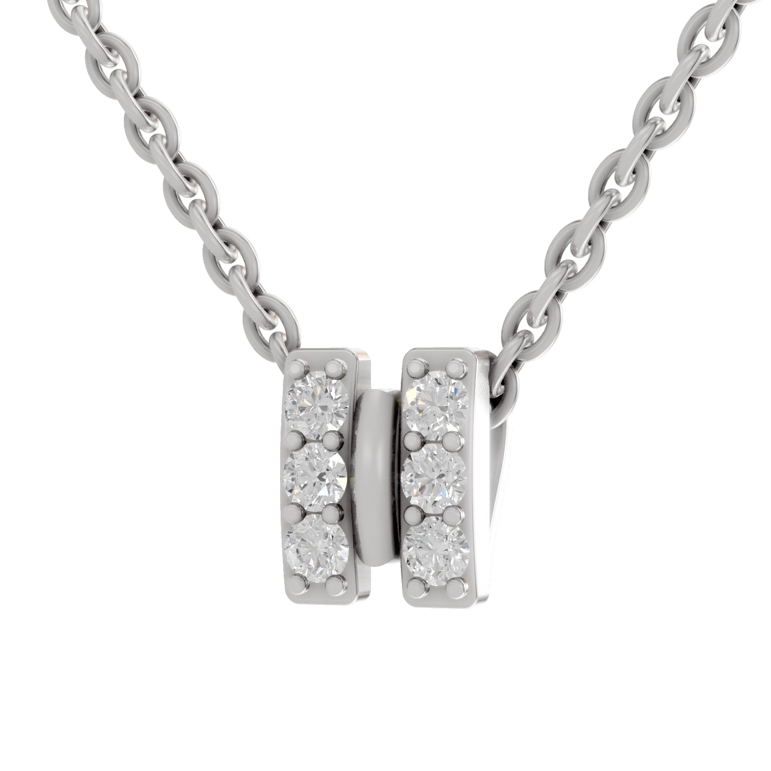 0.23 Carat Round Shape Twogether Pendant | 14K White Gold