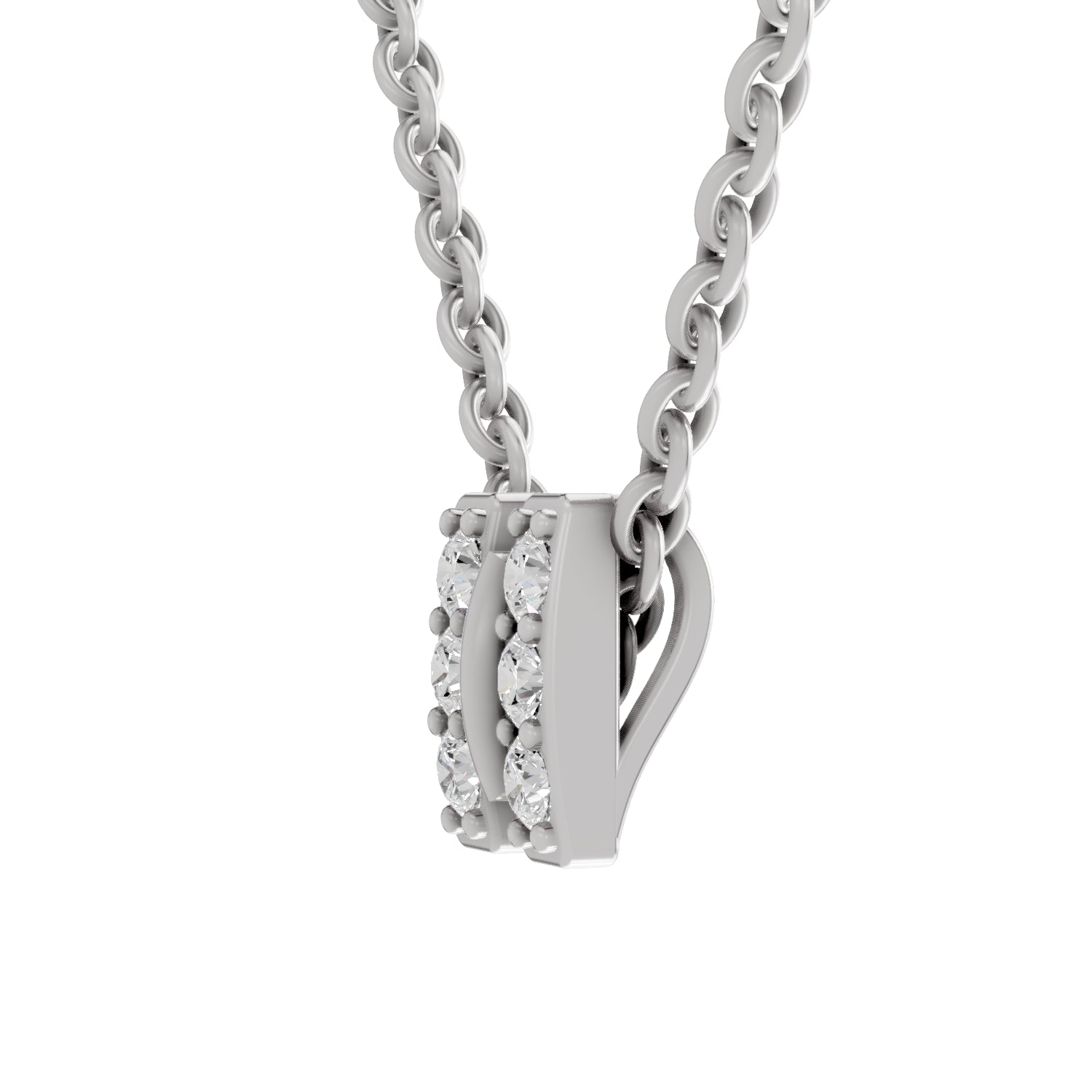 0.23 Carat Round Shape Twogether Pendant | 14K White Gold