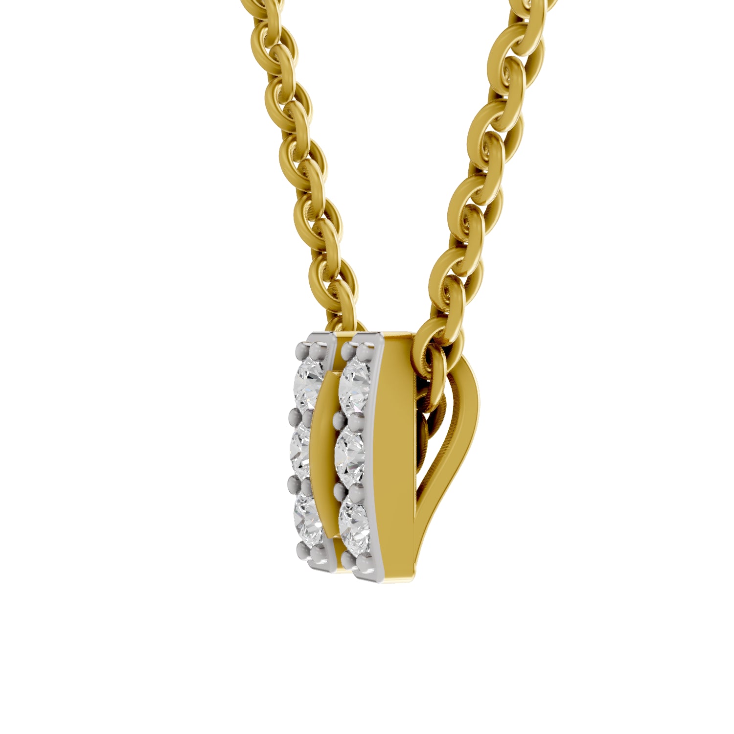 0.23 Carat Round Shape Twogether Pendant | 14K Yellow Gold