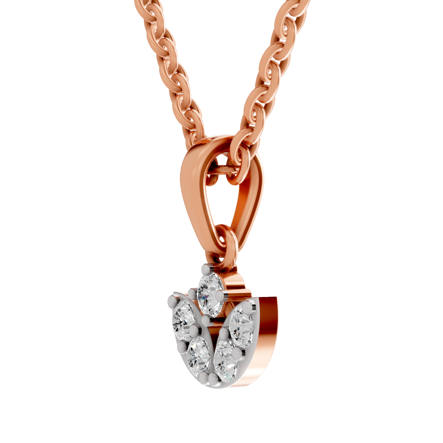 0.25 Carat Lab Grown Diamond Trinity Bloom Pendant in 14K