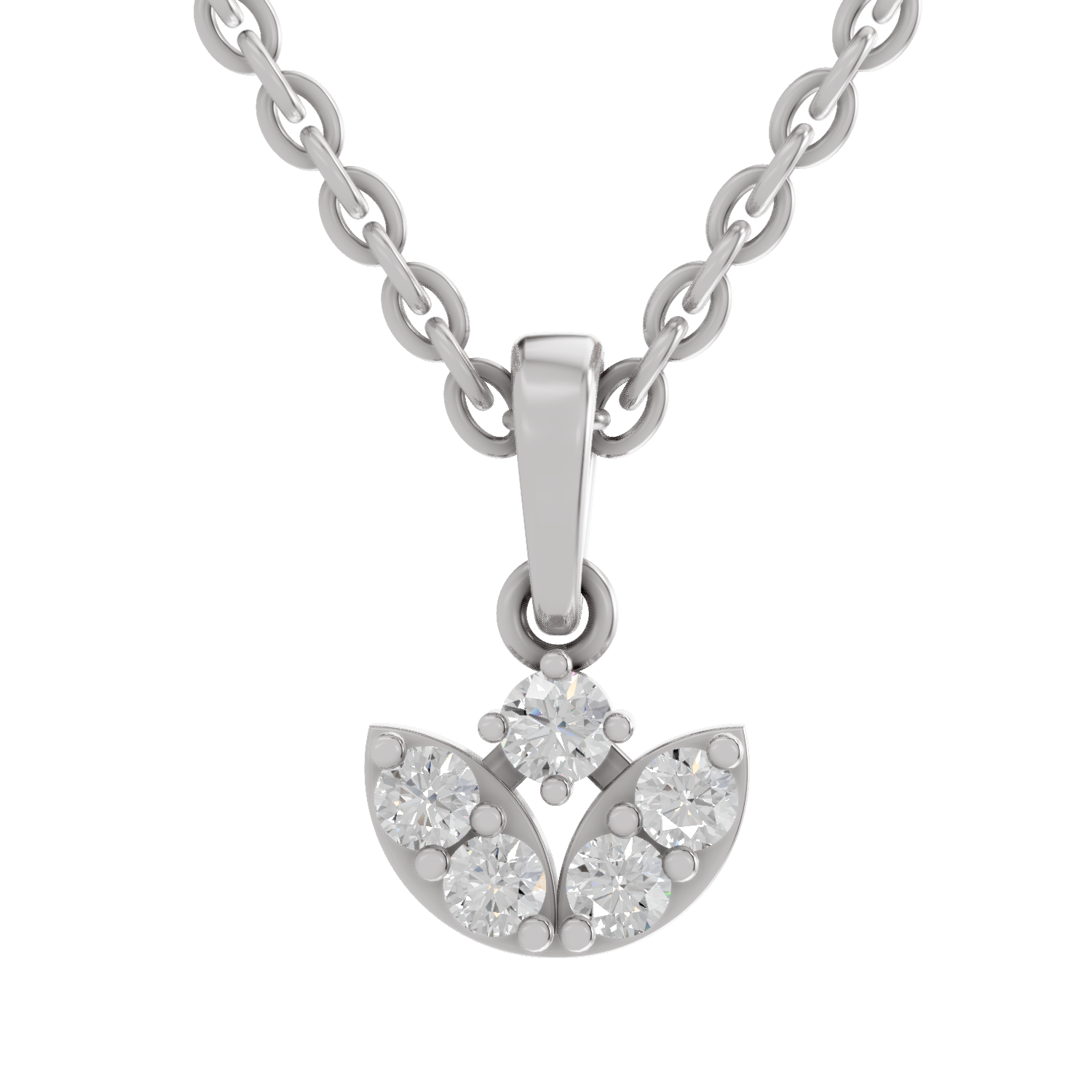 0.25 Carat Lab Grown Diamond Trinity Bloom Pendant in 14K