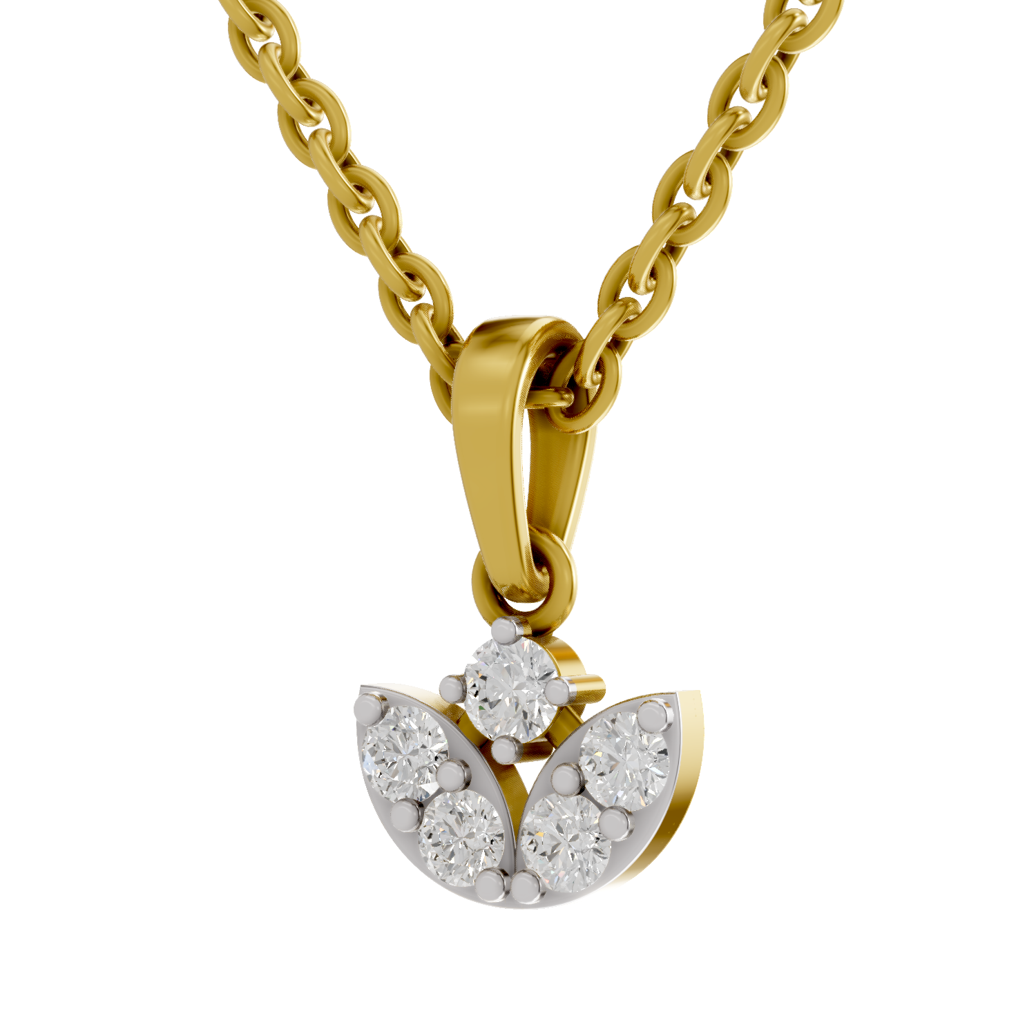 0.25 Carat Lab Grown Diamond Trinity Bloom Pendant in 14K