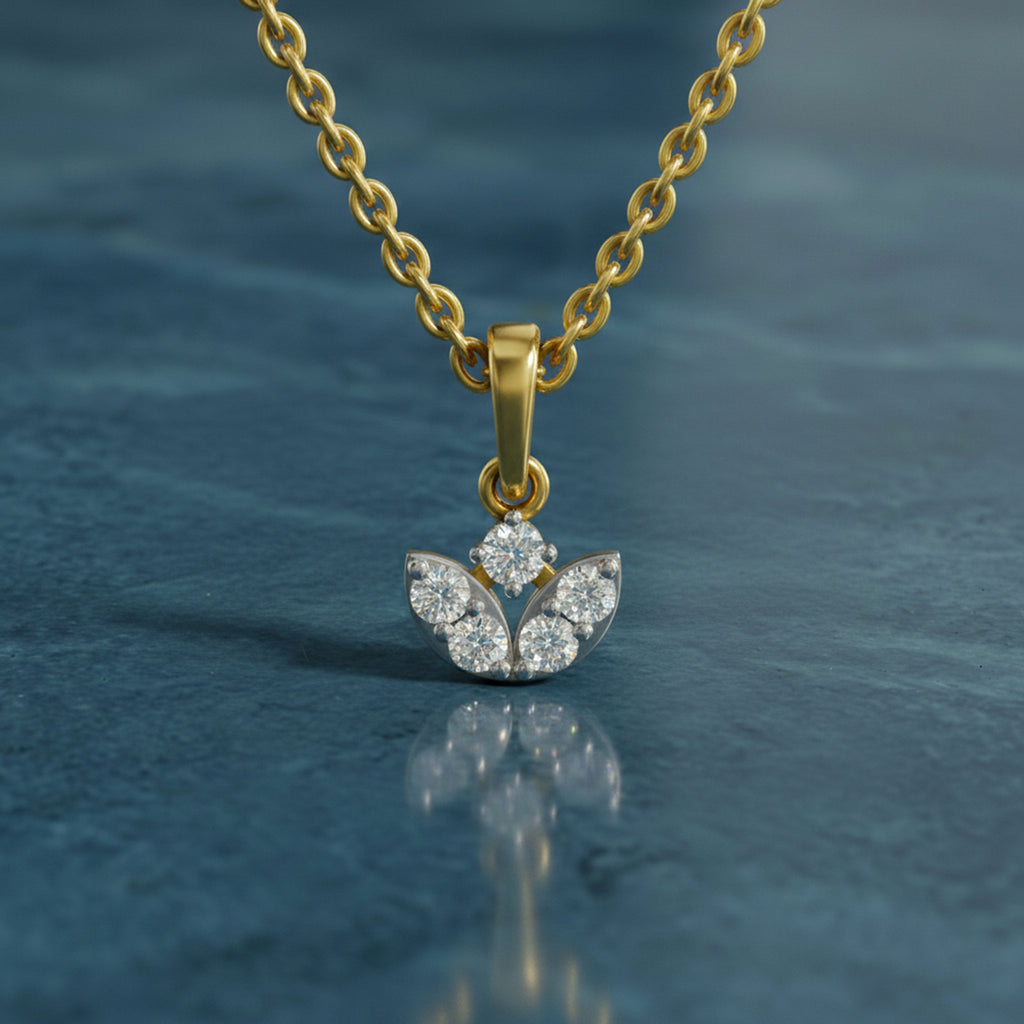 0.25 Carat Lab Grown Diamond Trinity Bloom Pendant in 14K