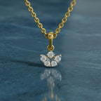 0.25 Carat Lab Grown Diamond Trinity Bloom Pendant in 14K
