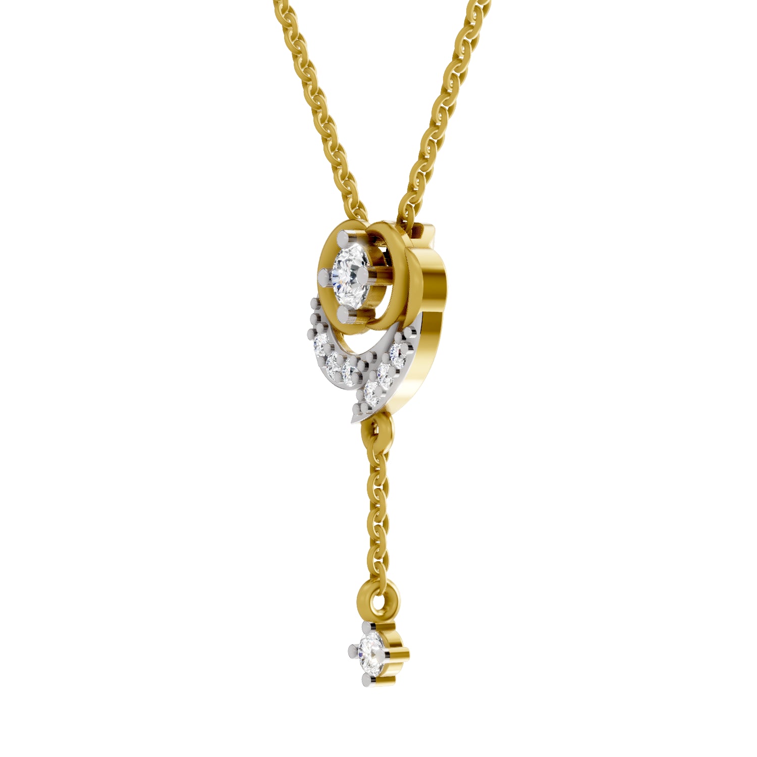 0.21 Carat| 925 Sterling Silver Gold Plated Fashion Pendant Necklace