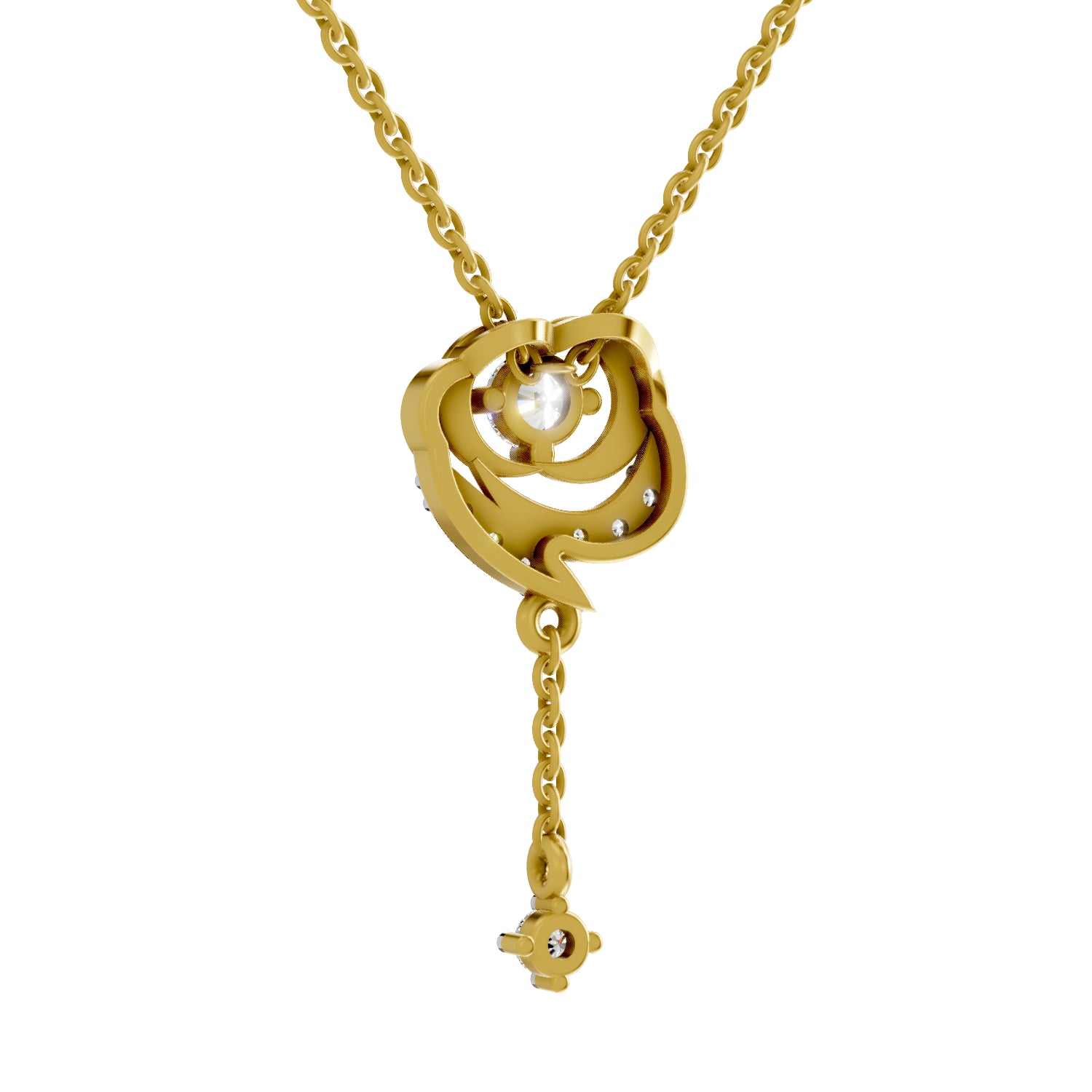 0.21 Carat| 925 Sterling Silver Gold Plated Fashion Pendant Necklace