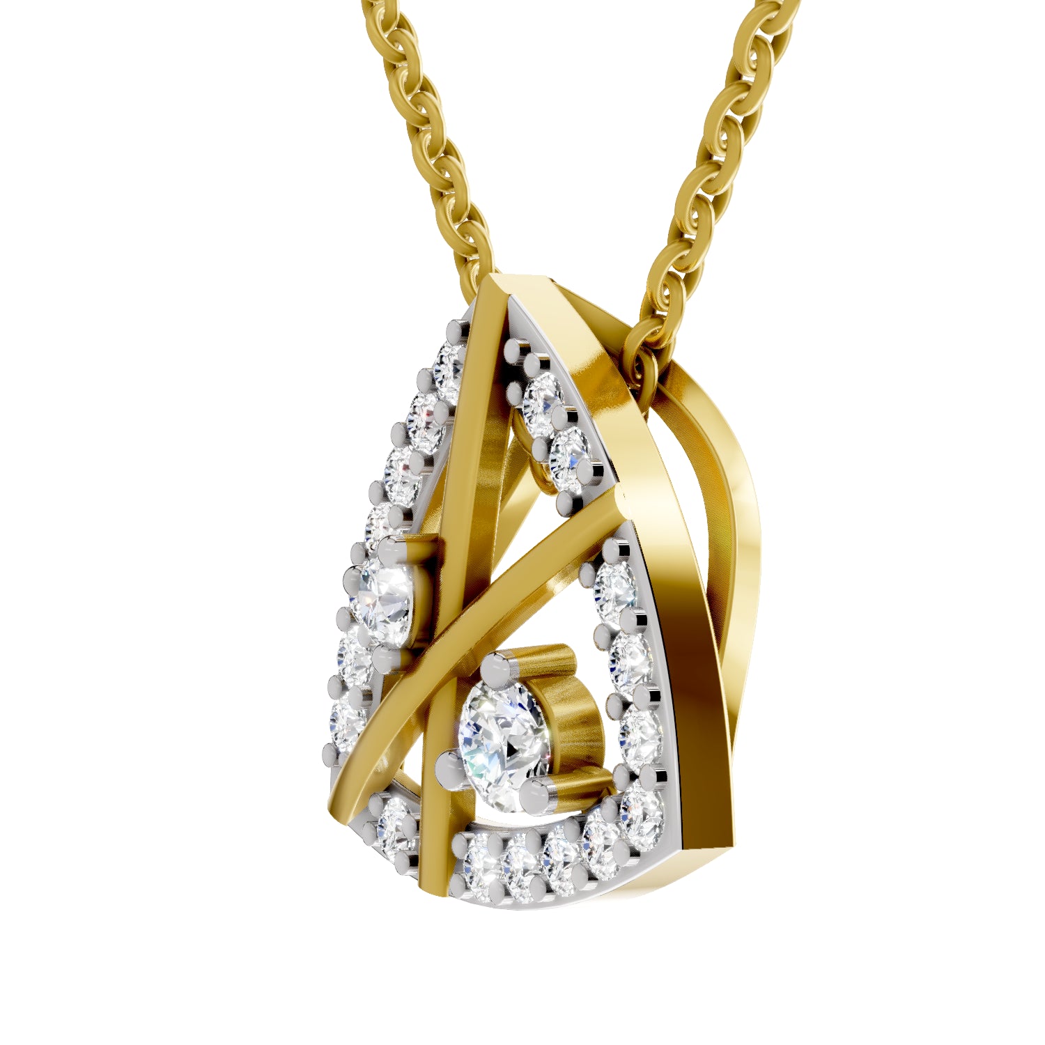 0.29 Carat| 925 Sterling Silver Gold Plated Fashion Pendant Necklace