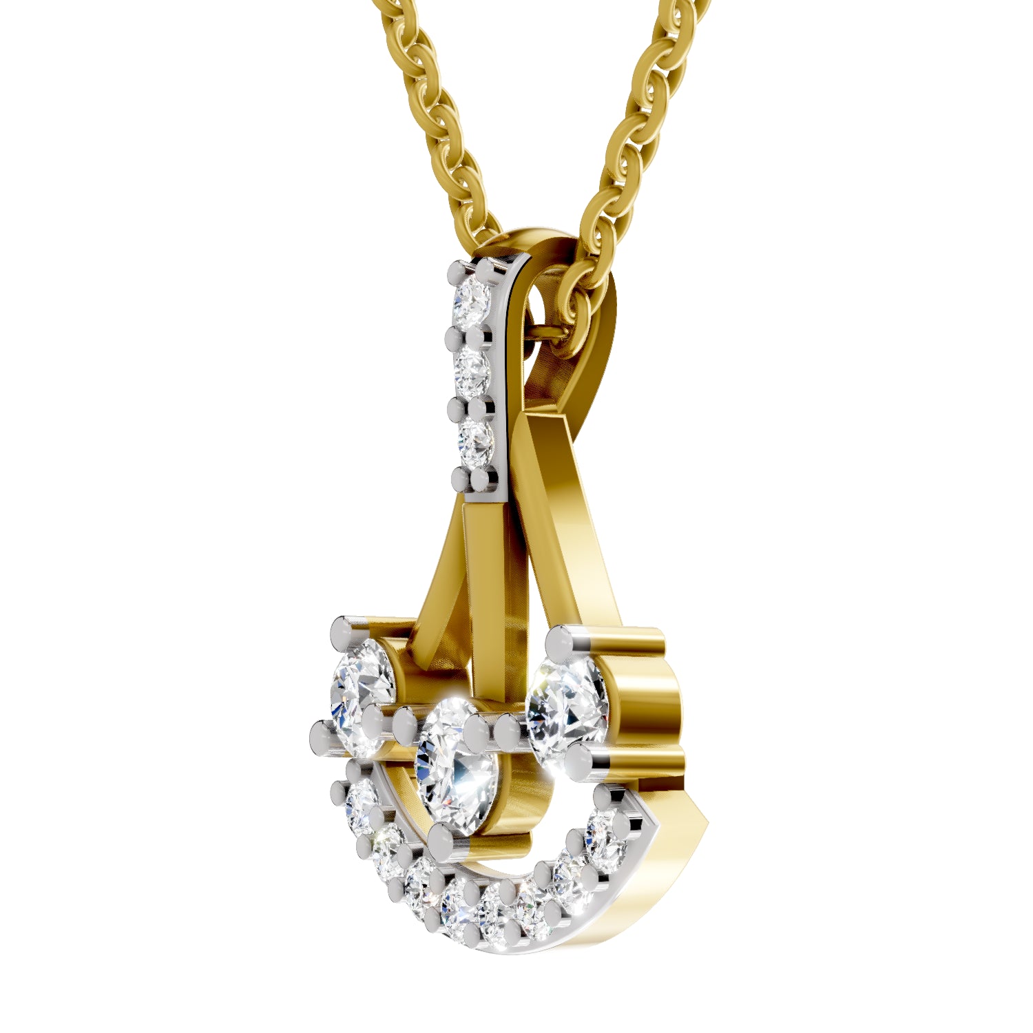 0.31 Carat| 925 Sterling Silver Gold Plated Fashion Pendant Necklace