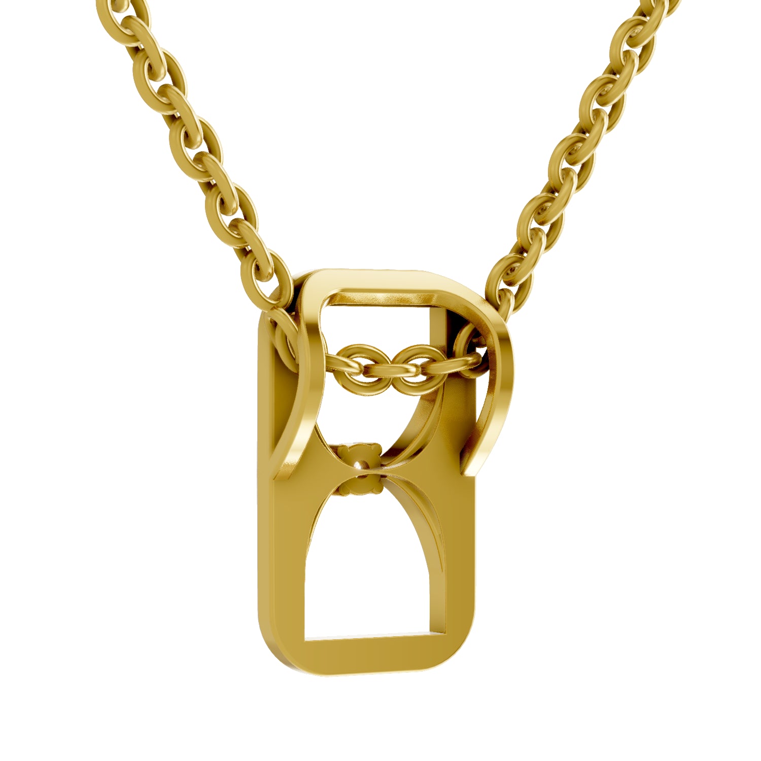 0.02 Carat| 925 Sterling Silver Gold Plated Pop Top Fashion Pendant Necklace