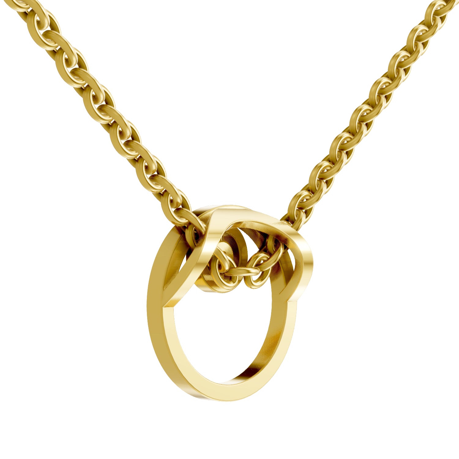 0.02 Carat| 925 Sterling Silver Gold Plated Circle Diamond Pendant Necklace