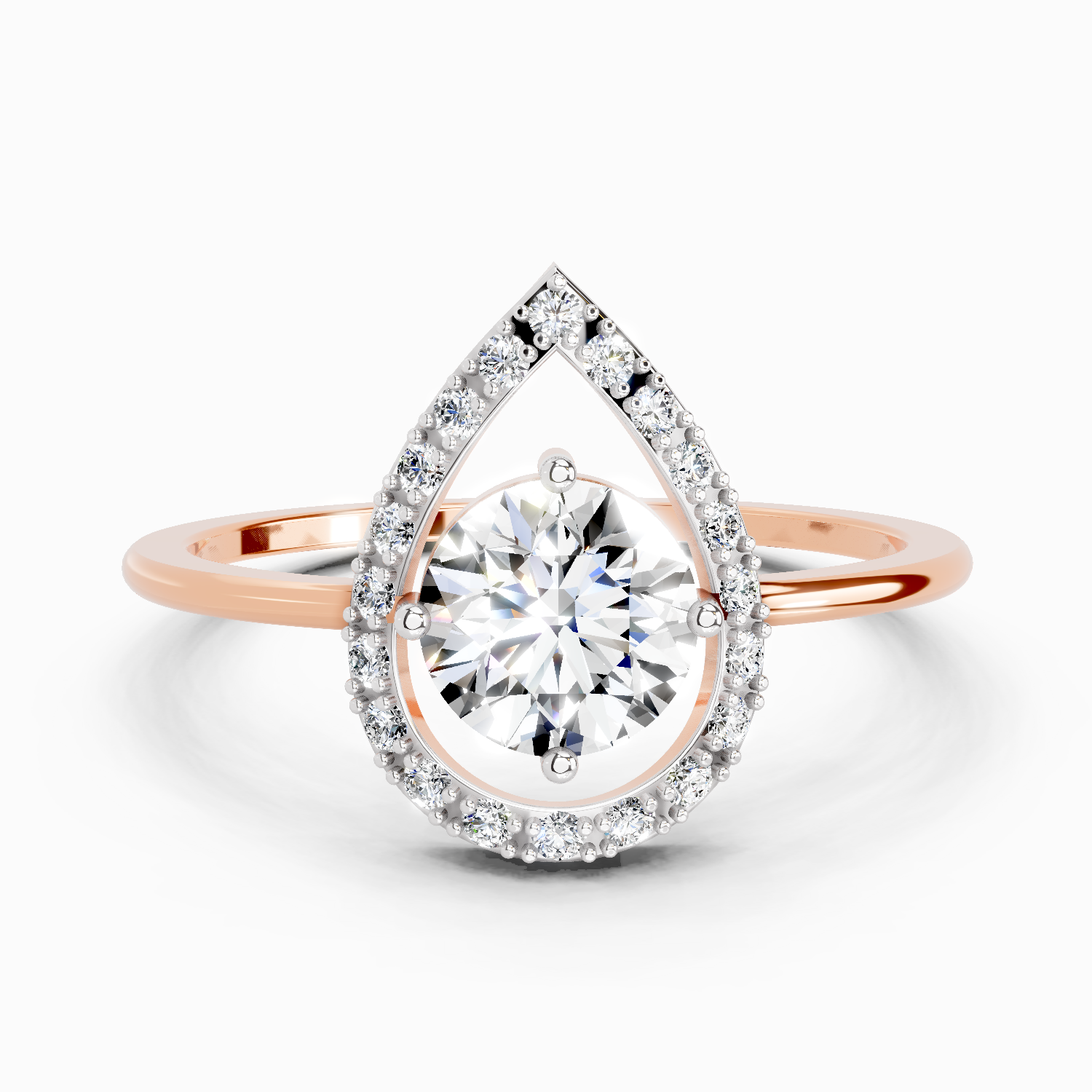 0.70 Carat Round Shape Diamond Ring | 14K Rose Gold