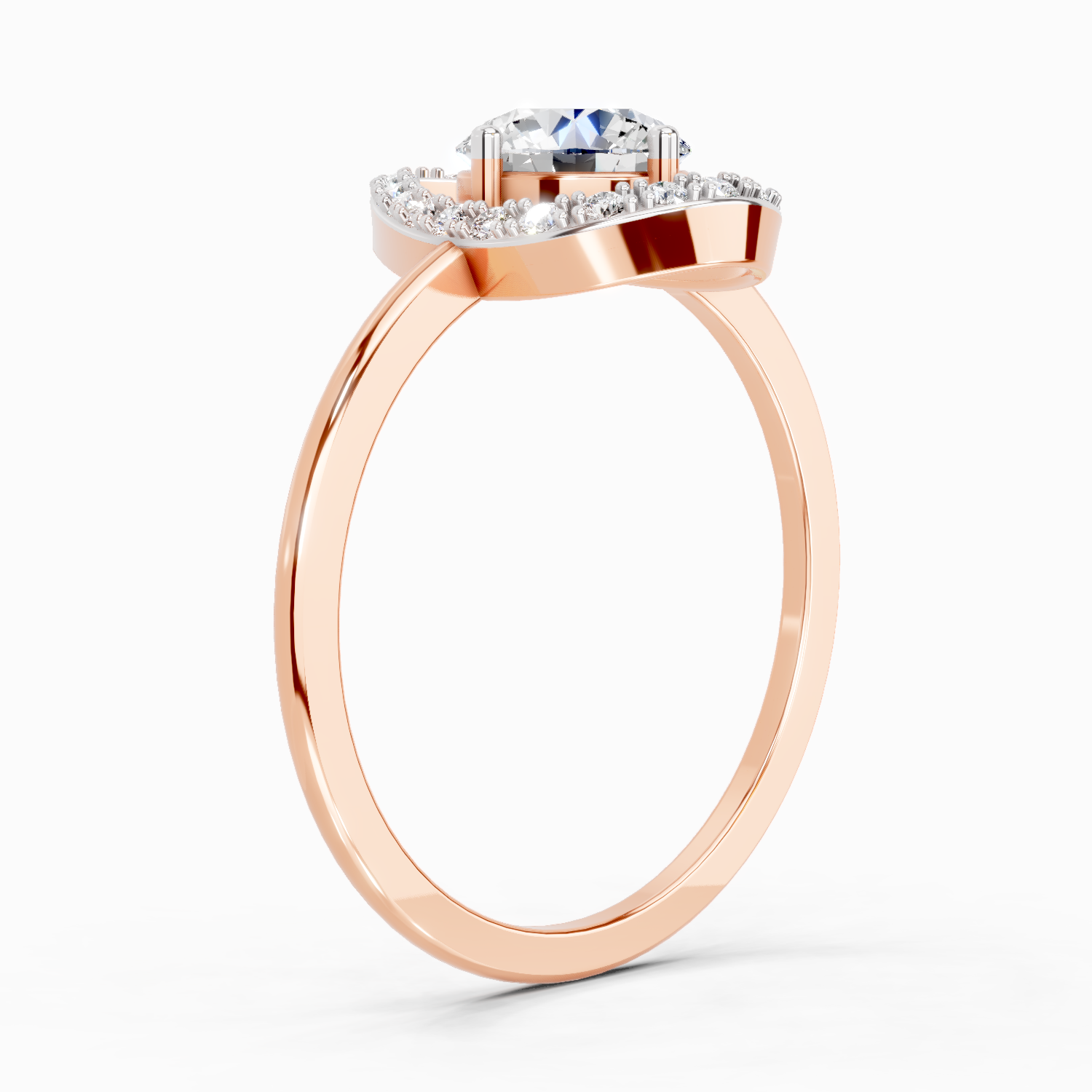 0.70 Carat Round Shape Diamond Ring | 14K Rose Gold