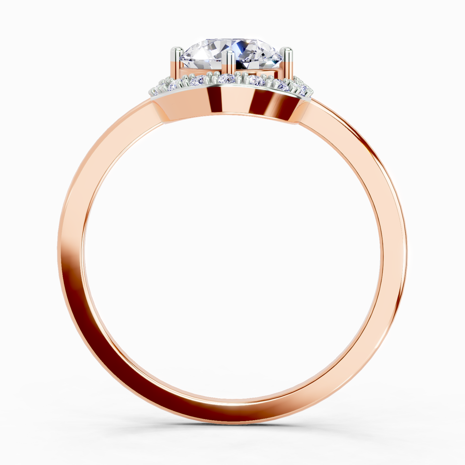 0.70 Carat Round Shape Diamond Ring | 14K Rose Gold