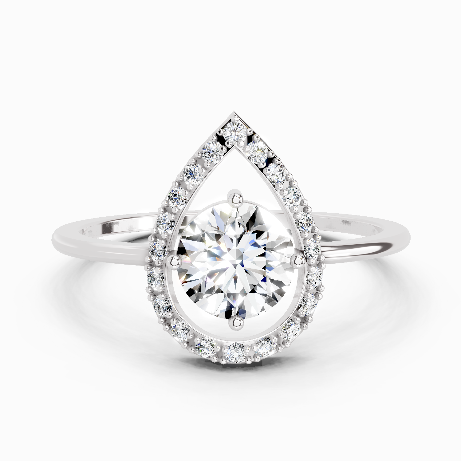 0.70 Carat Round Shape Diamond Ring | 14K White Gold