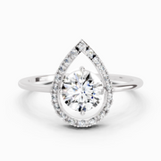 0.70 Carat Round Shape Diamond Ring | 14K White Gold