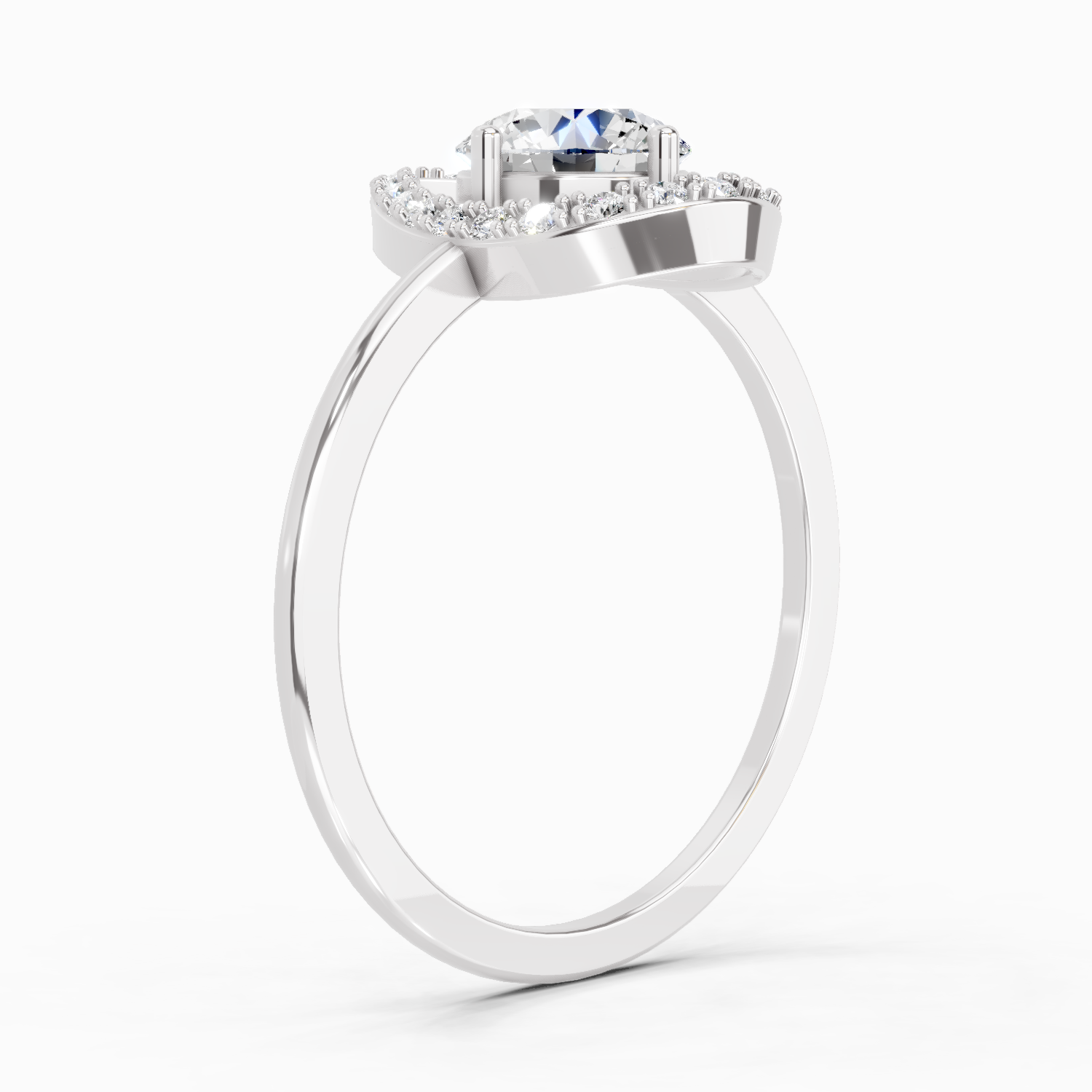 0.70 Carat Round Shape Diamond Ring | 14K White Gold