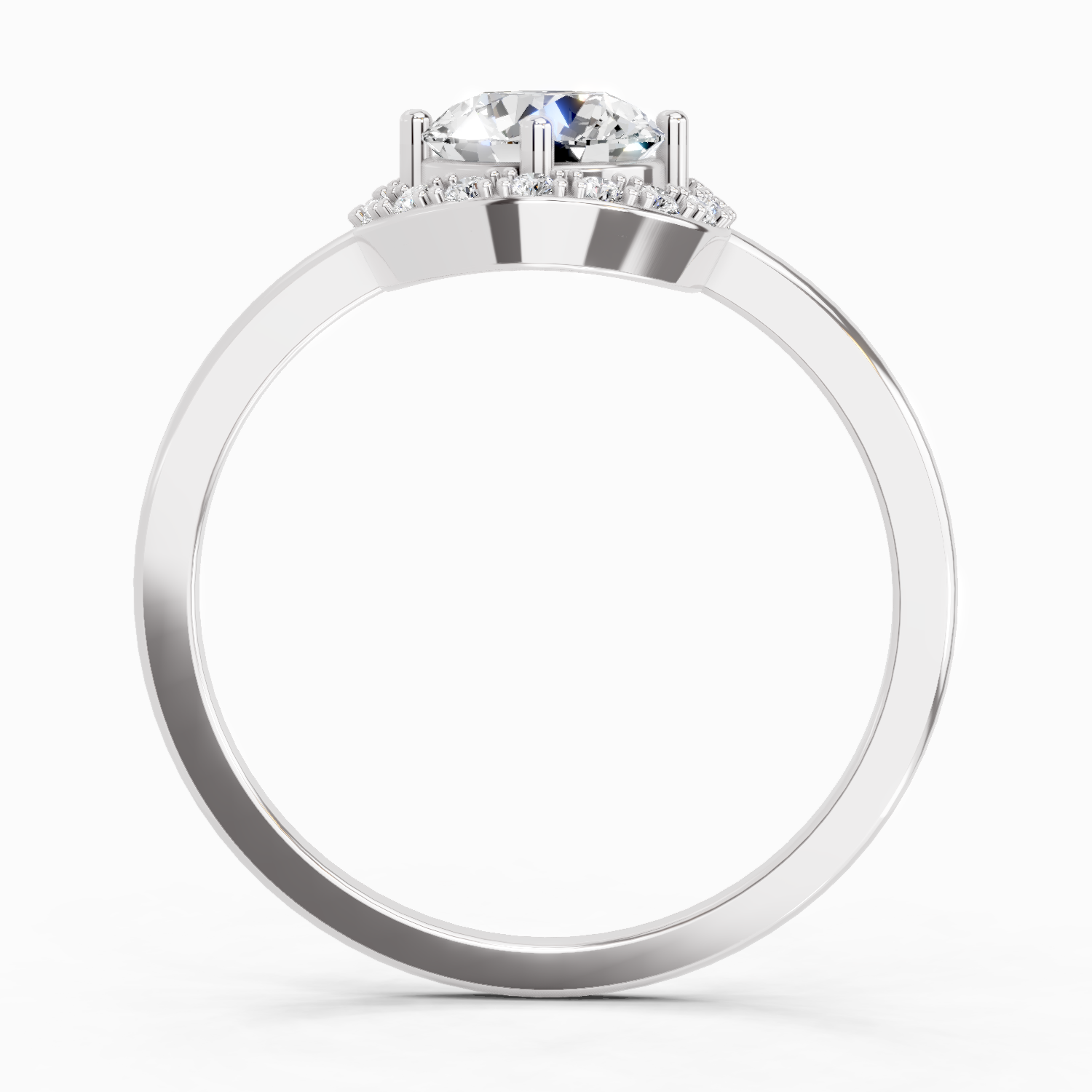 0.70 Carat Round Shape Diamond Ring | 14K White Gold