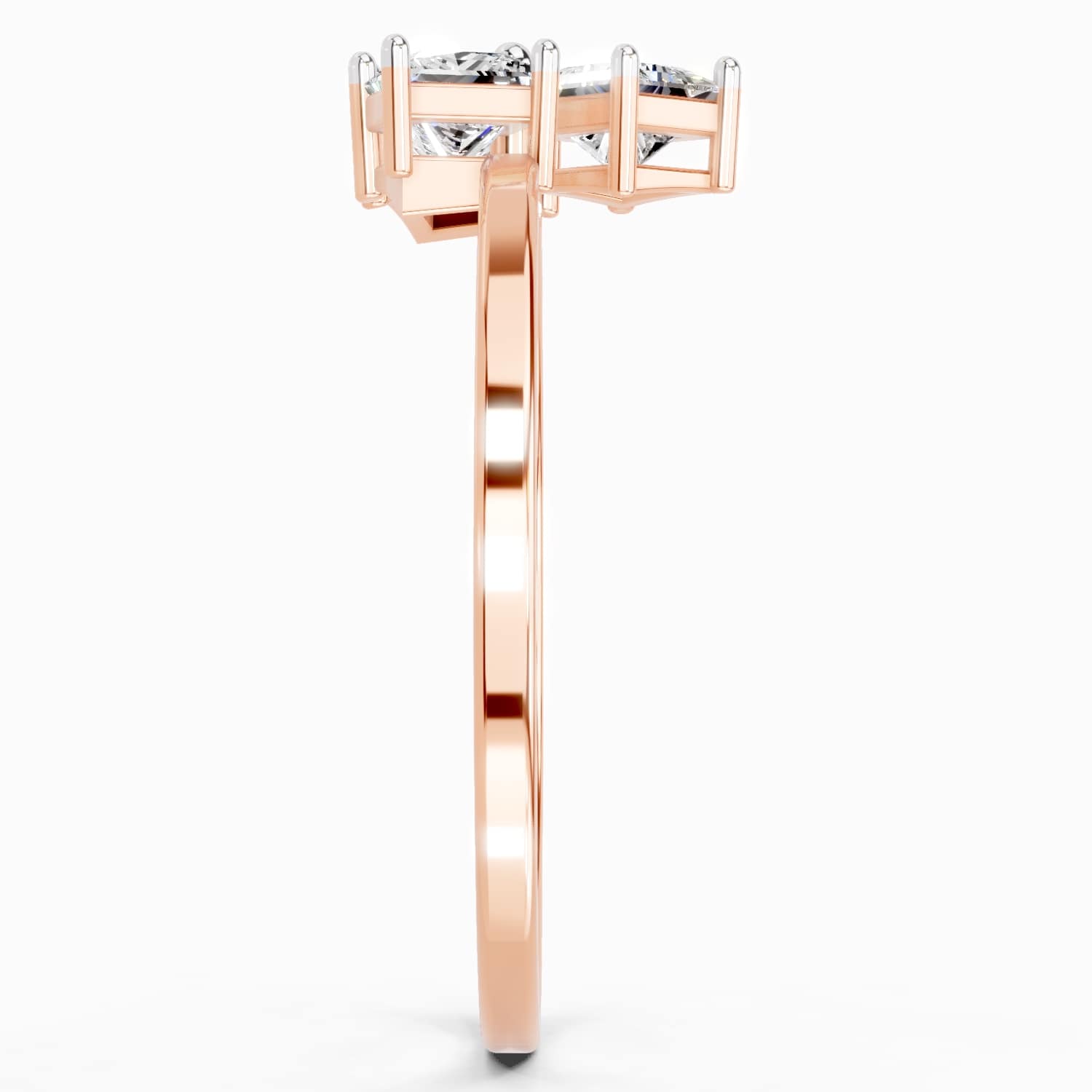 0.45 Carat Princess Shape Diamond Ring | 14K Rose Gold