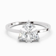 0.45 Carat Princess Shape Diamond Ring | 14K White Gold