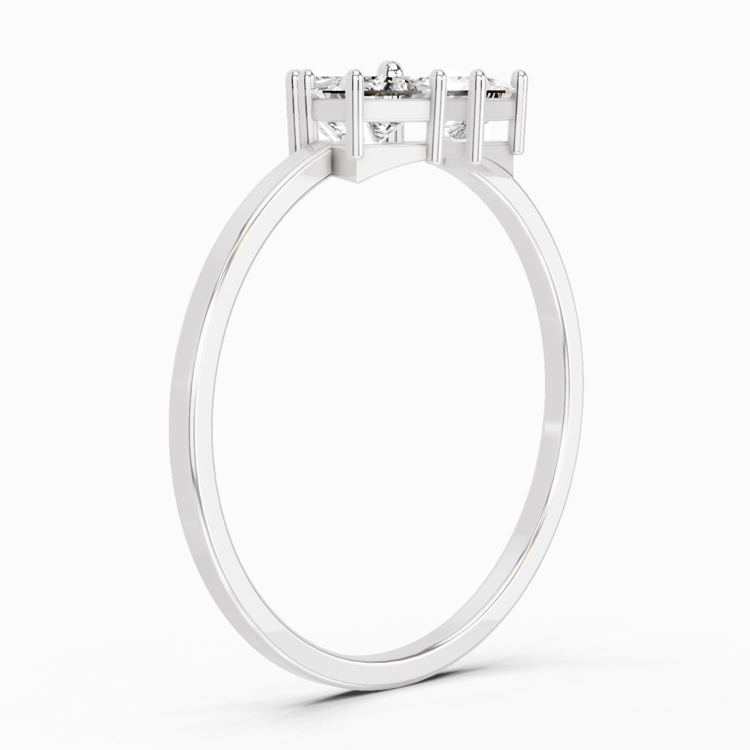 0.45 Carat Princess Shape Diamond Ring | 14K White Gold