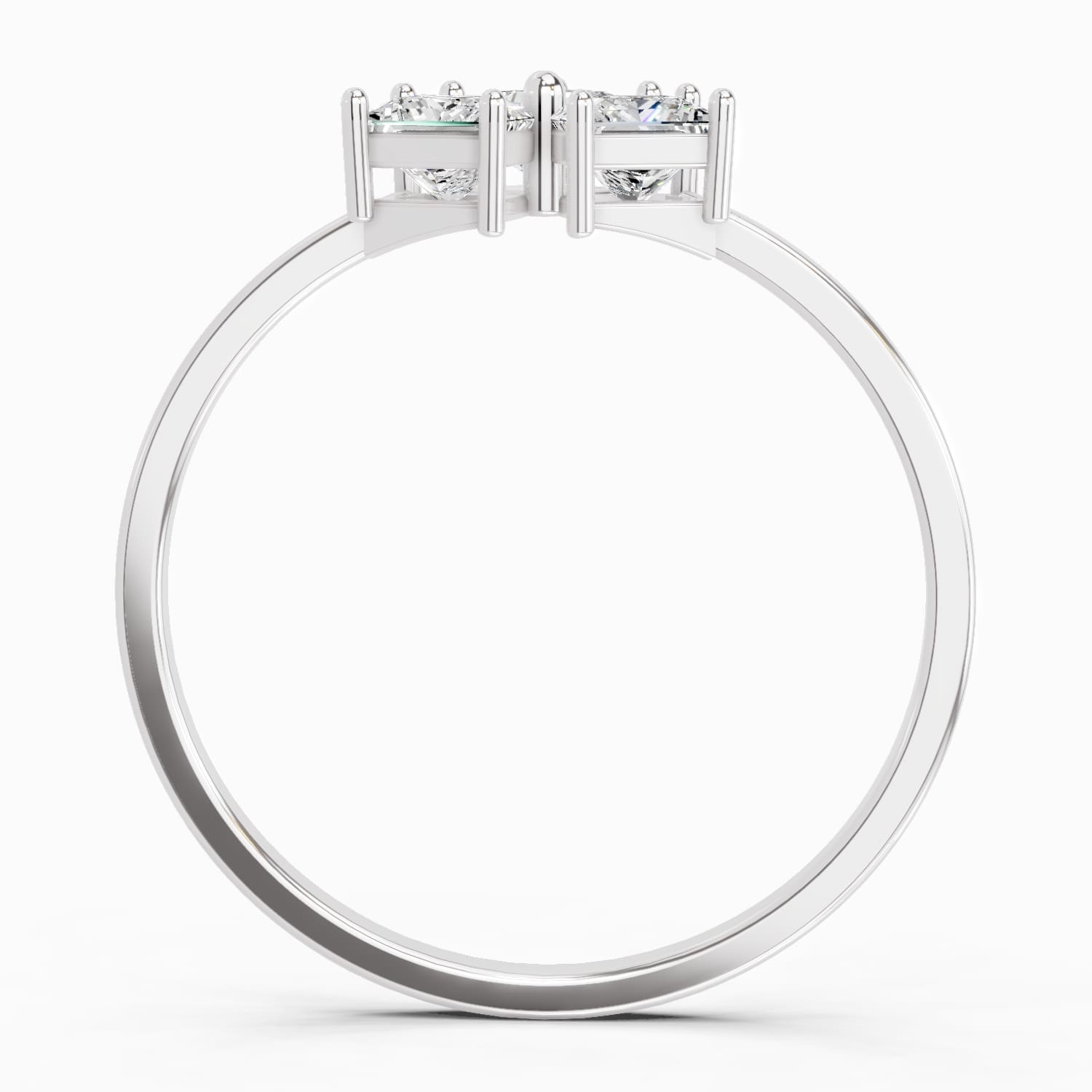 0.45 Carat Princess Shape Diamond Ring | 14K White Gold