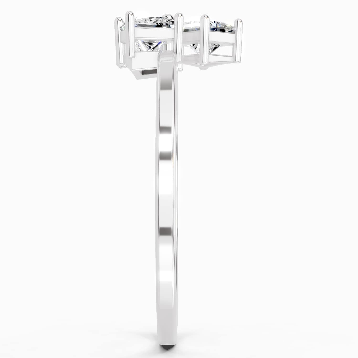 0.45 Carat Princess Shape Diamond Ring | 14K White Gold