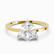 0.45 Carat Princess Shape Diamond Ring | 14K Yellow Gold